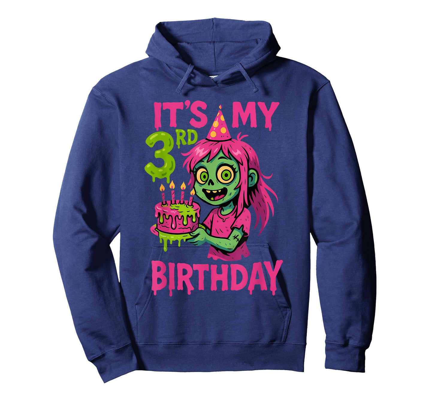 It's My 3rd Birthday Zombie Girl Pink Zombie 3 Year Old Kids T-Shirt