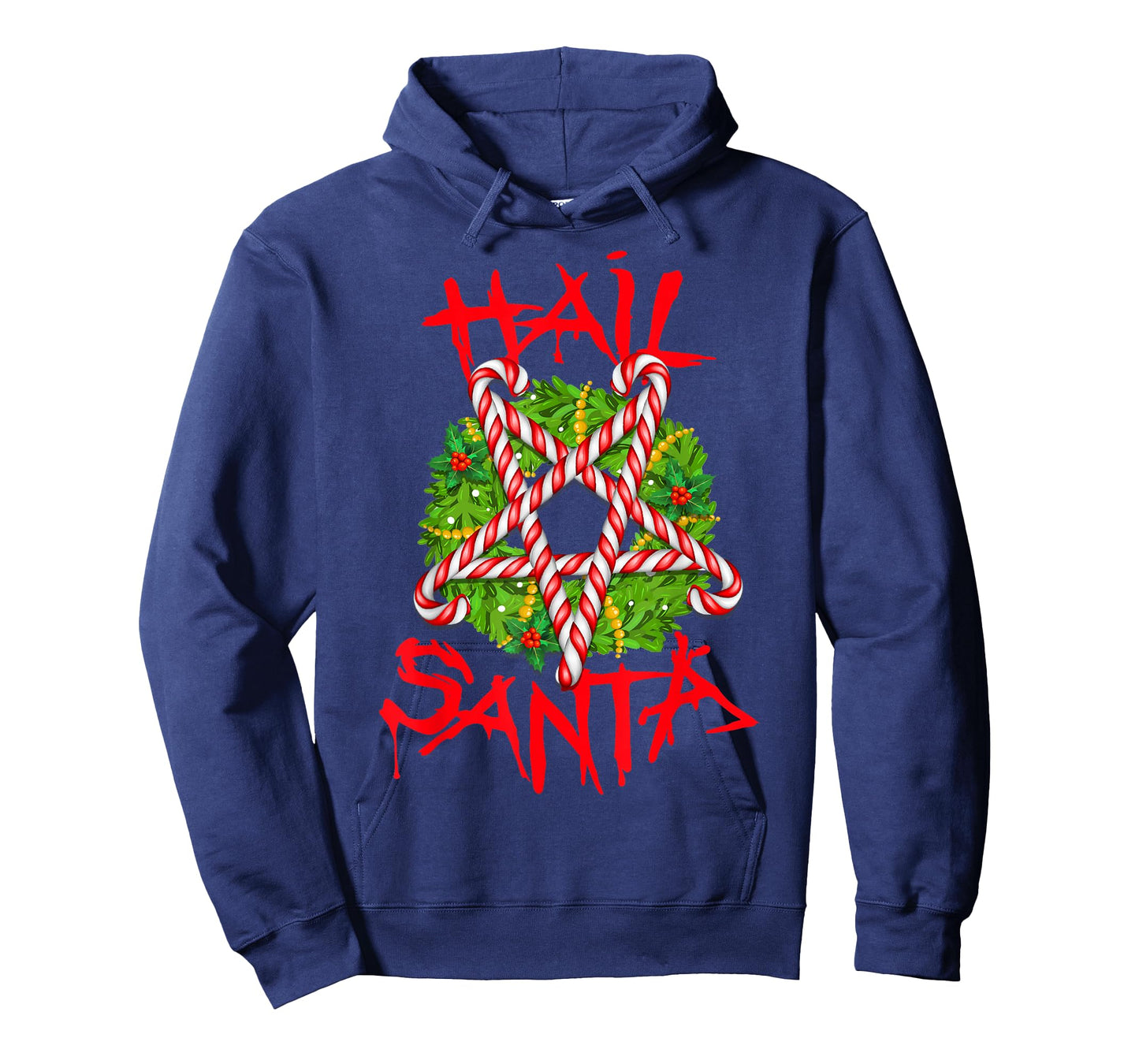 Christmas Hail Santa Candy Cane Pentagram Evil Krampus Satan T-Shirt