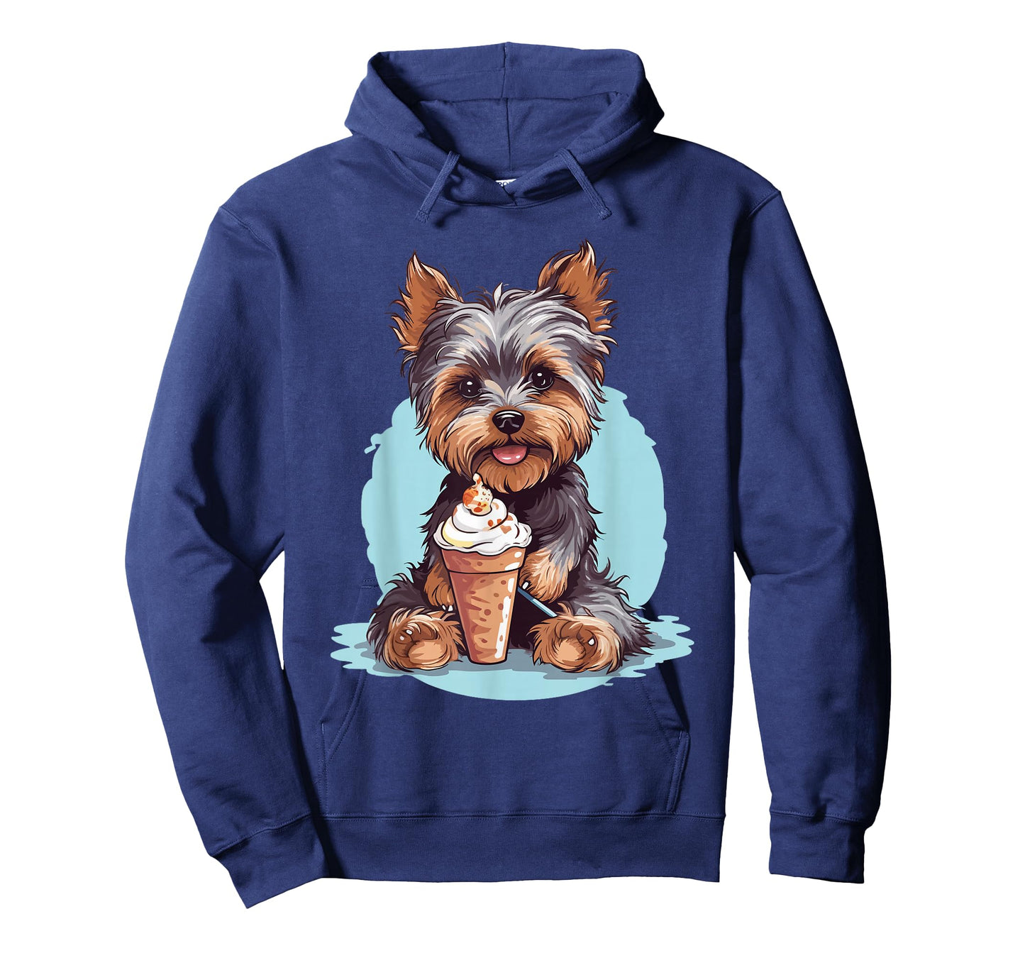Yorkie Dog Anime Eating Ice Cream Summer Cute T-Shirt