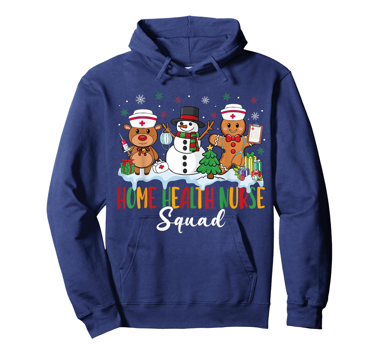 Home Health Nurse Squad Reindeer Gingerbread Christmas T-Shirt