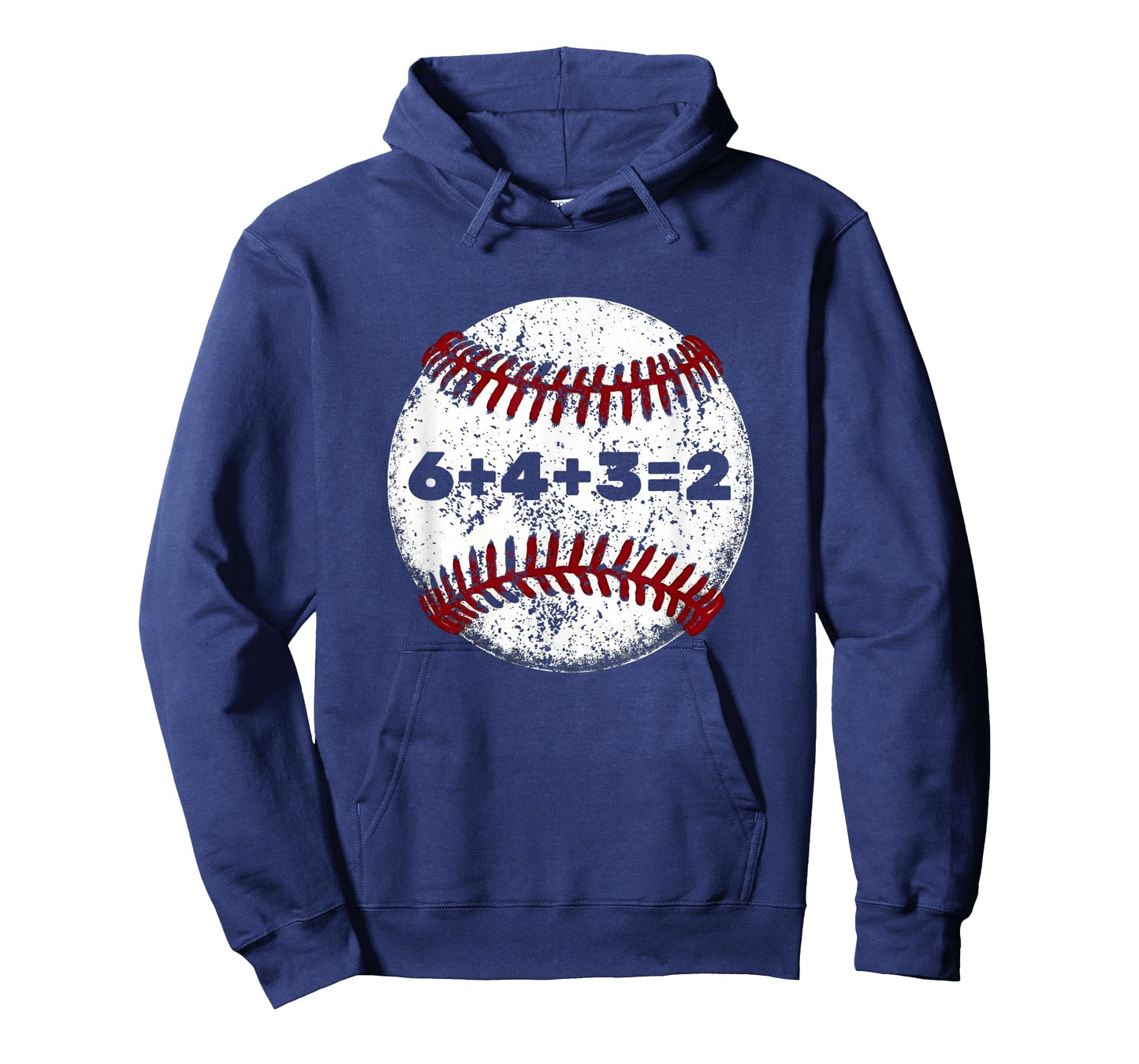 White Baseball red Stitches Sport Graphic Funny 6+4+3=2 T-Shirt