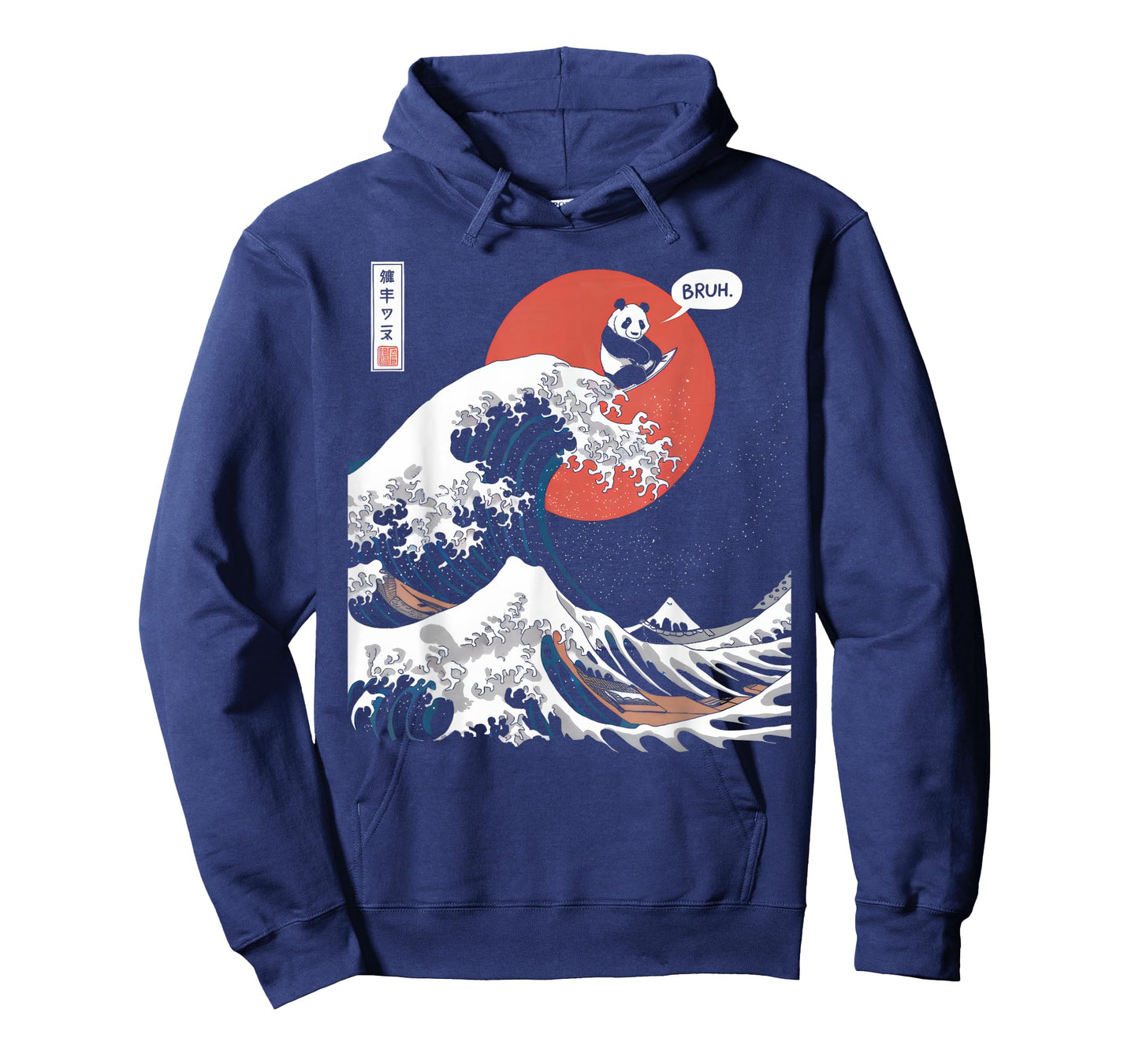 Bruh The Great Wave Kanagawa Funny Japanese Surfing Panda T-Shirt