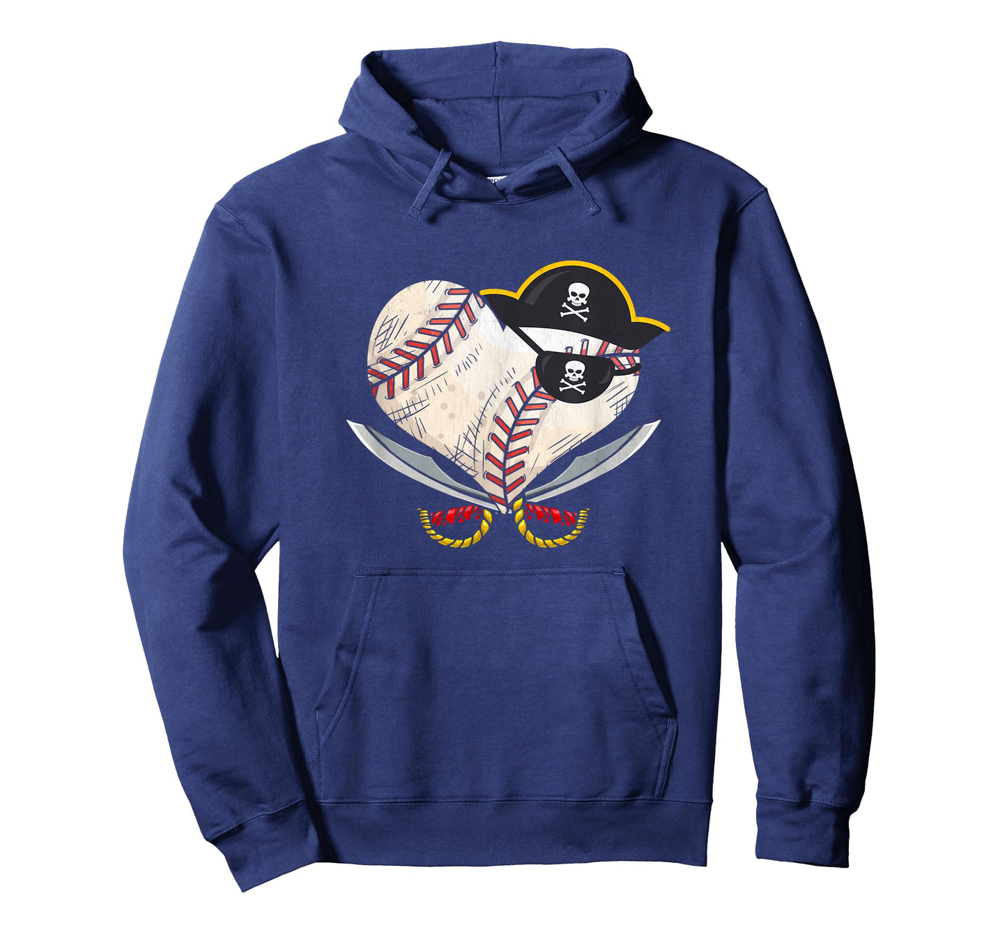 The Vintage Pirate Baseball Heart Ball with Skull Hat Sport T-Shirt