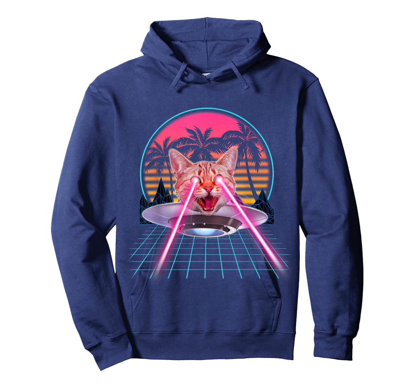 Laser Cat Eyes Kitten UFO Retro 80s Funny Cats Lovers T-Shirt