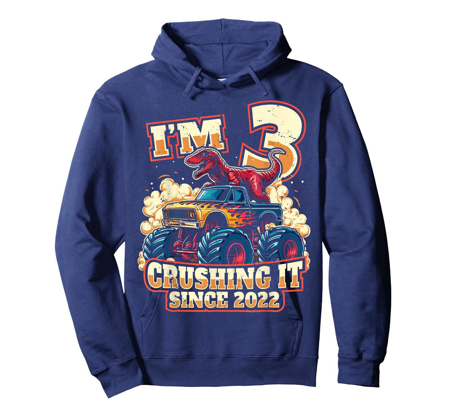 3 Year Old Boys 3rd Birthday Dinosaur Monster Truck Party T-Shirt