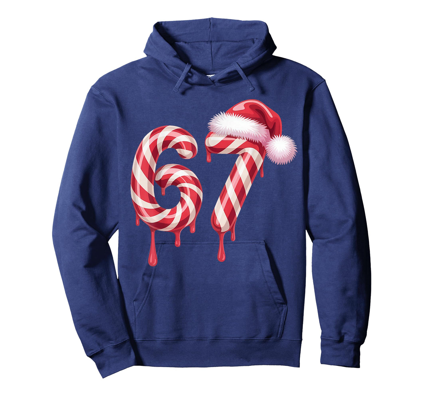 Melting Candy Cane 67 Christmas, Santa Hat Holiday T-Shirt