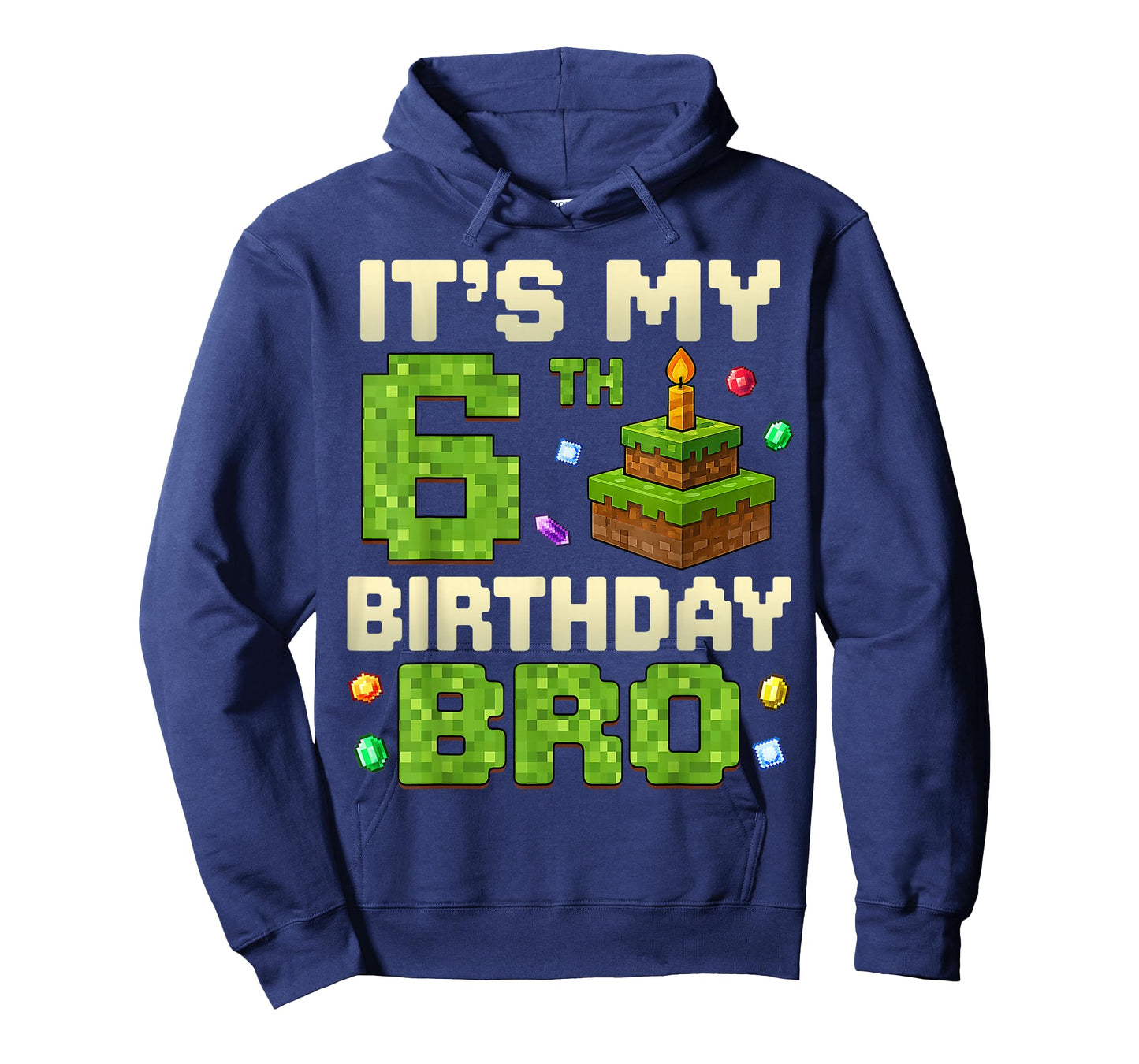 Birthday Boy It's My 6th Birthday Bro 6 Year Old Gamer Pixel T-Shirt