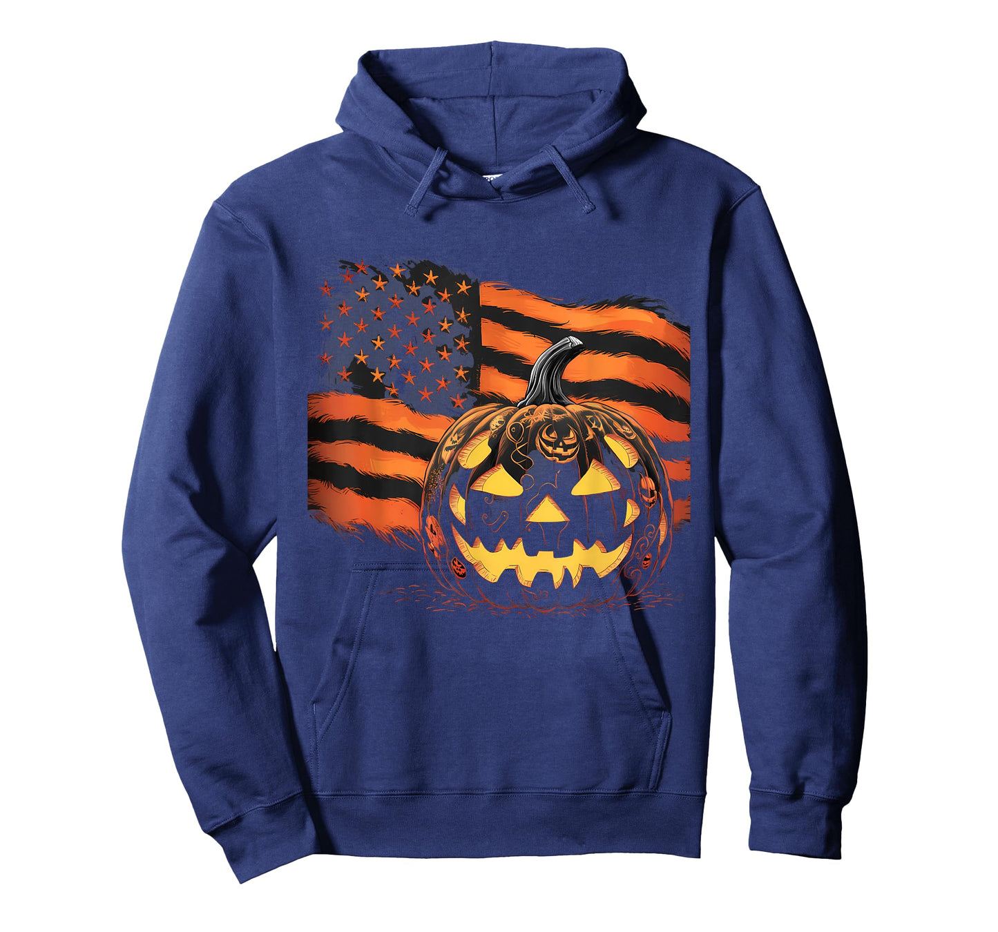 Halloween Tshirt Pumpkin American Flag Horror Party Costume T-Shirt