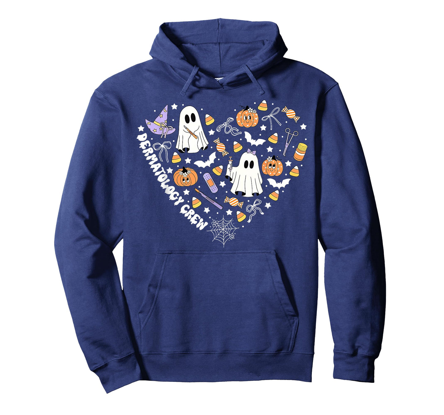 Halloween Dermatology Crew Ghost Pumpkin Heart Dermatologist T-Shirt