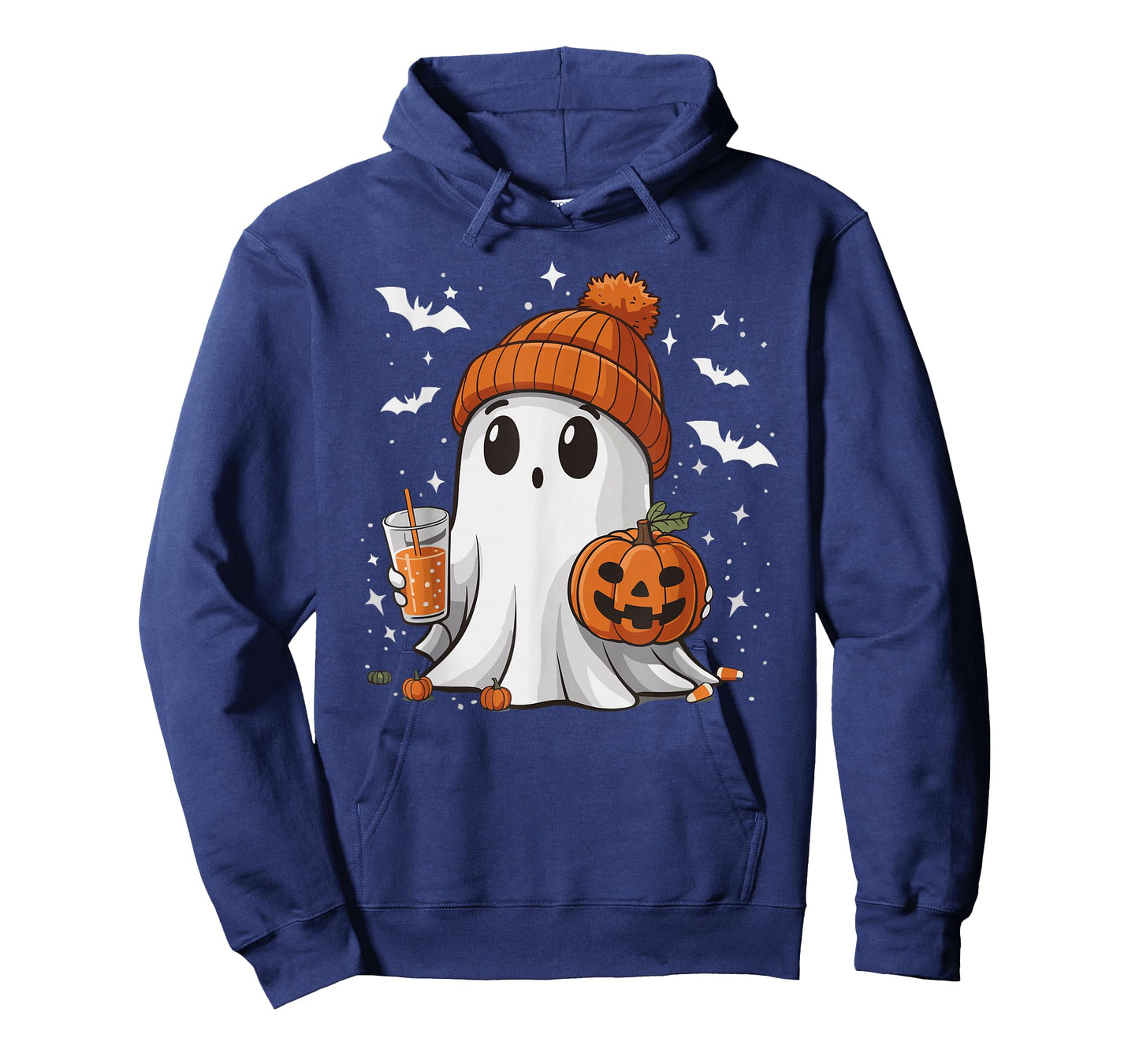 Cute Halloween Ghost with Pumpkin Spice Drink Spooky Season T-Shirt