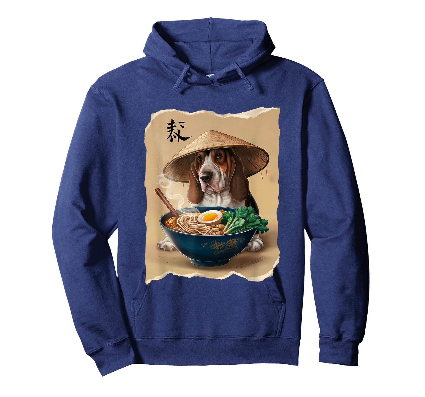 Men Woman Kawaii Eating Ramen Japanese Basset Hound T-Shirt