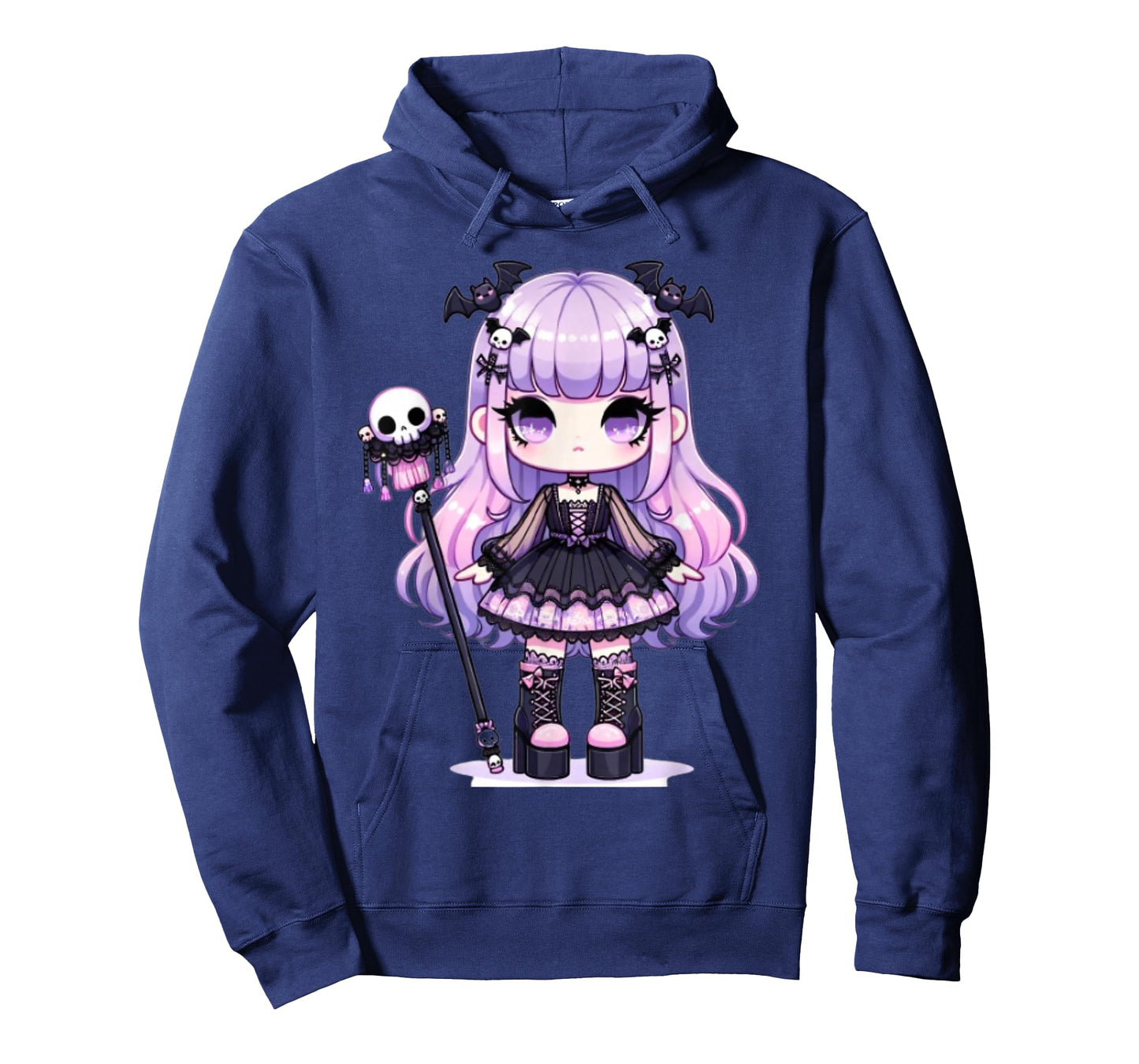 Lilac Chibi Pastel Goth Girl Kawaii Creepy Cute Anime T-Shirt