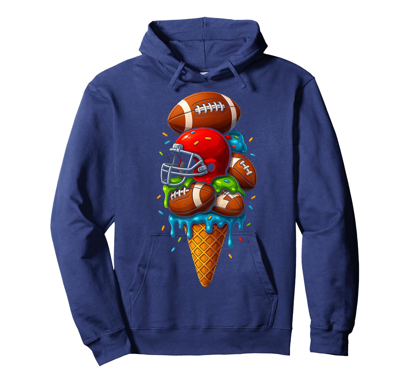 Football Ice Cream Drip Boys Football Stuff QB RB Sprinkles T-Shirt