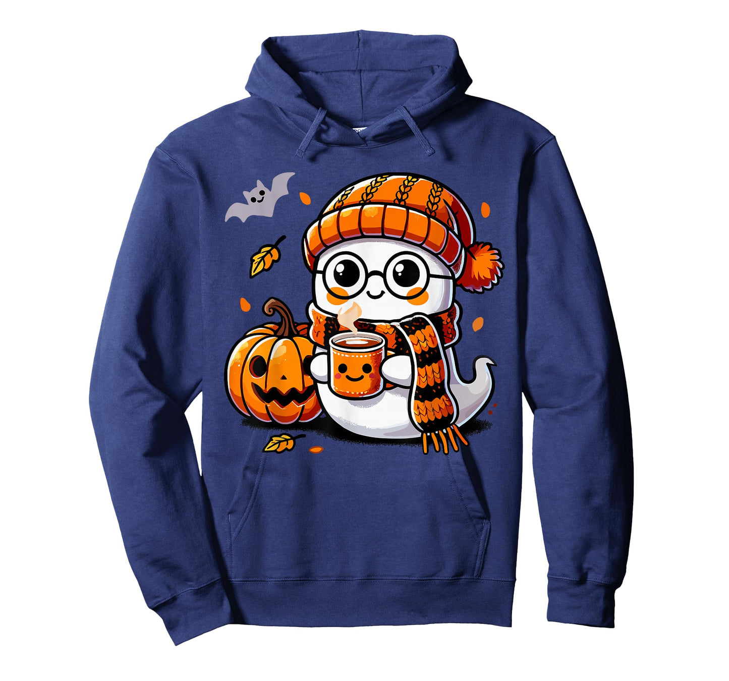 Ghost Drinking Coffee & Tea, Cute Halloween Kawaii For Women T-Shirt