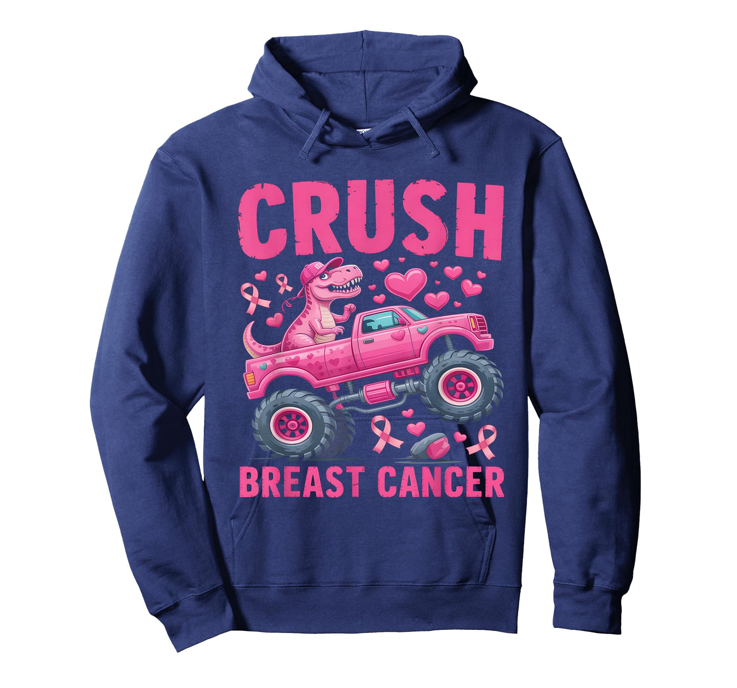 Crush Breast Cancer Awareness Monster Truck Toddler Boy Kids T-Shirt