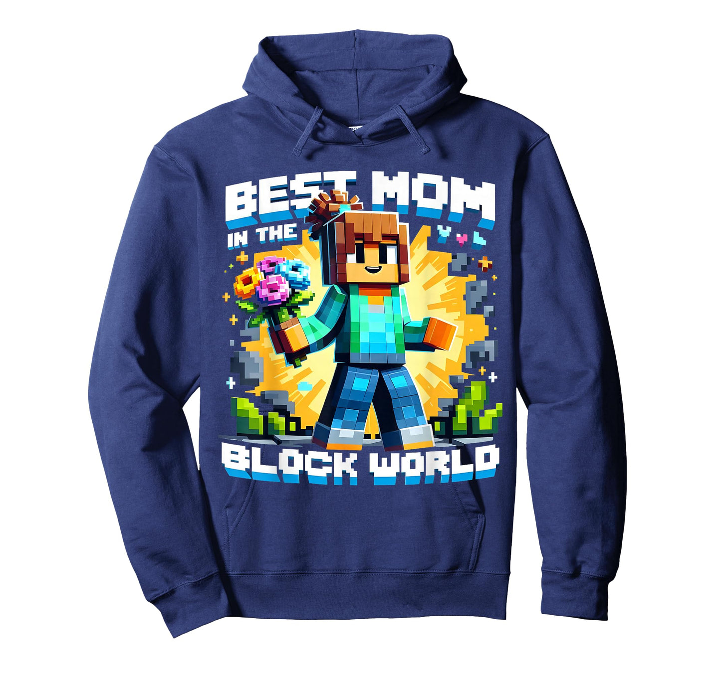 Best Mom in the Block World Pixel Gaming Mother Day Design T-Shirt