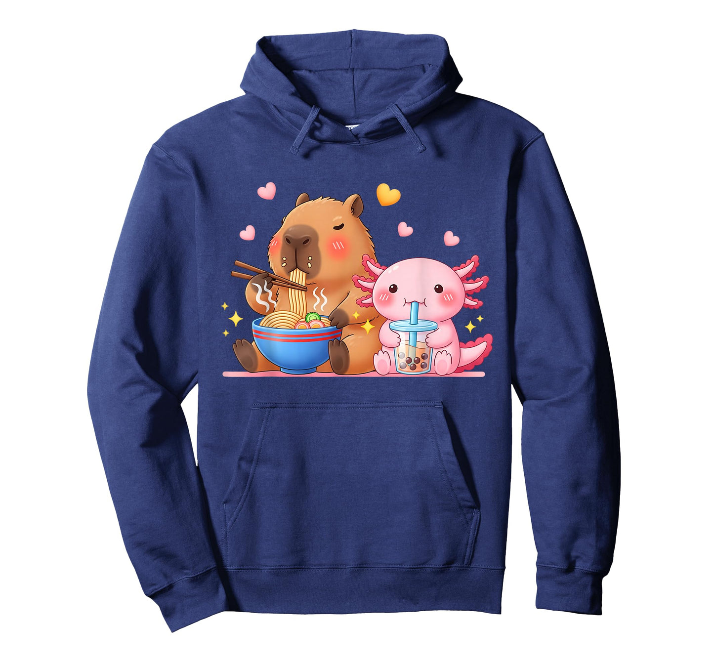 Cute Capybara Ramen and Axolotl Boba Kawaii Boys Girls Kids T-Shirt