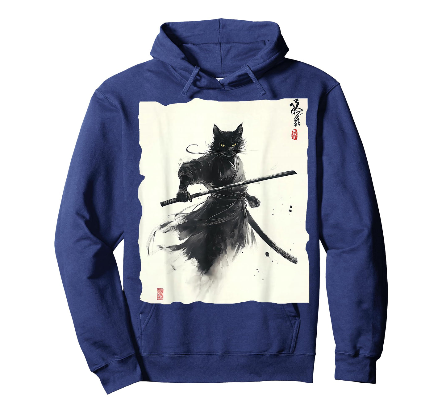 Samurai Cat Vintage Ukiyo-e Warrior Art Graphic Cat T-Shirt