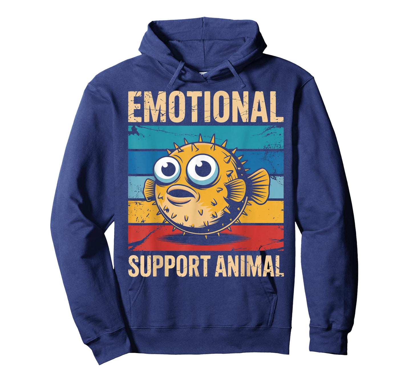Emotional Support Animal Fishing Fish Vintage Pufferfish T-Shirt