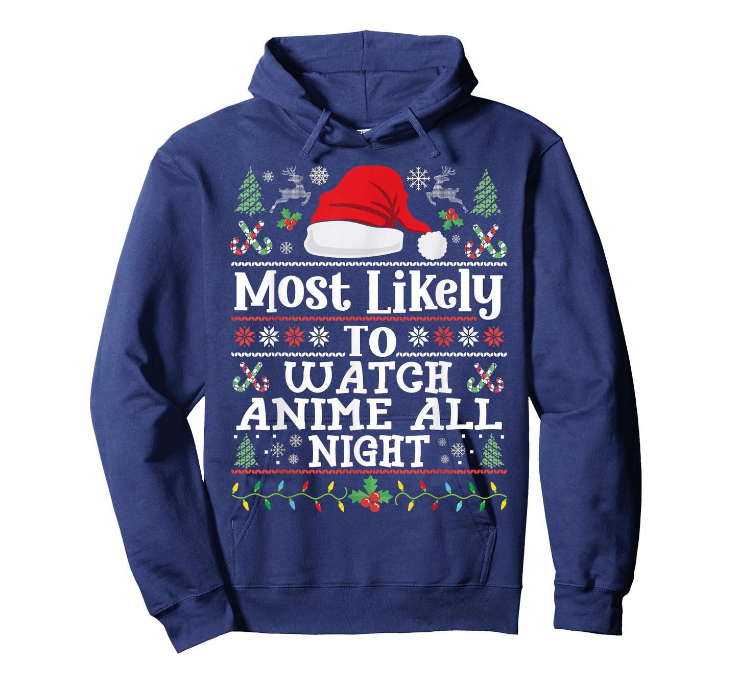 Watch Anime all night - Funny Christmas Family Manga Anime T-Shirt