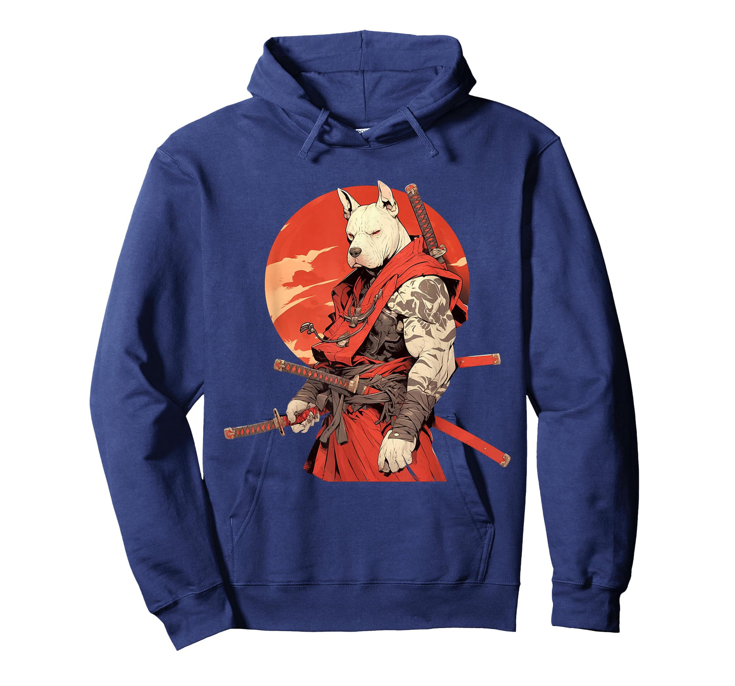 Japanese Art Dog Ninja Ukiyo-e Anime Style Samurai Pitbull T-Shirt