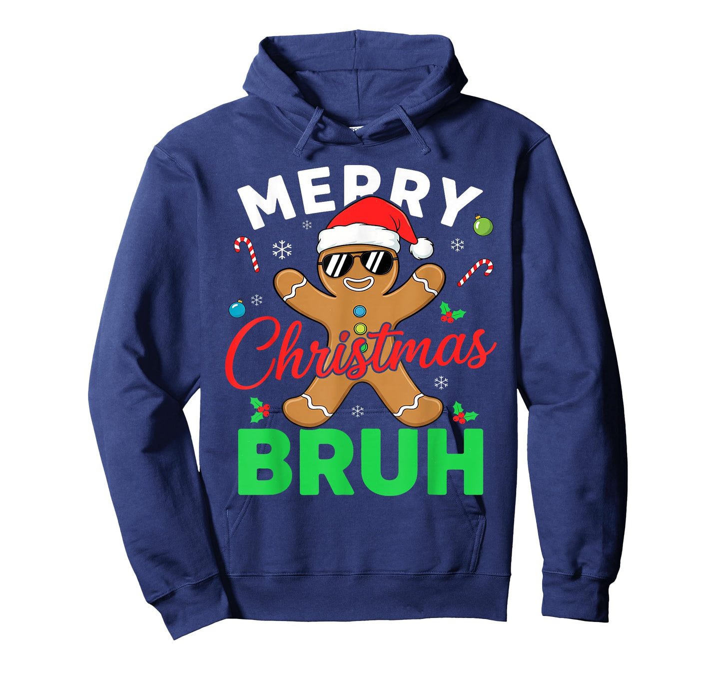 Merry Christmas Bruh Gingerbread Santa Hat Men Teacher T-Shirt