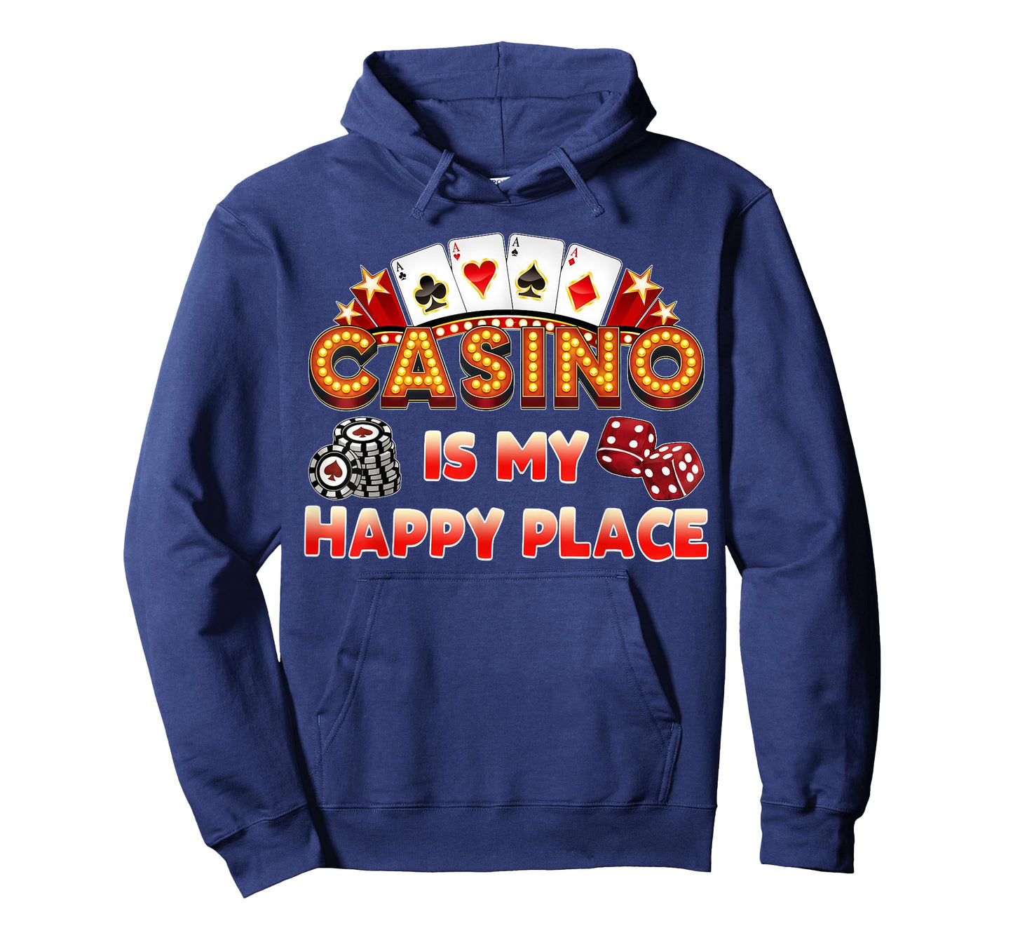 Casino Is My Happy Place Funny Gambling Poker Chips T-Shirt