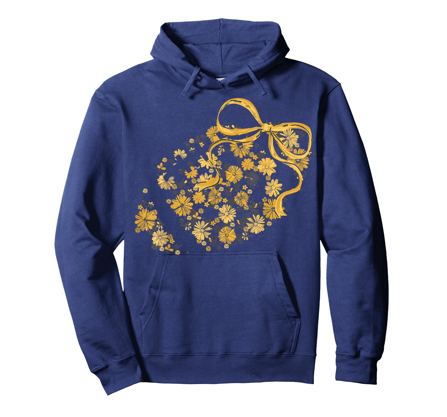Floral Football Game Day Coquette Team Spirit Gold & Black T-Shirt