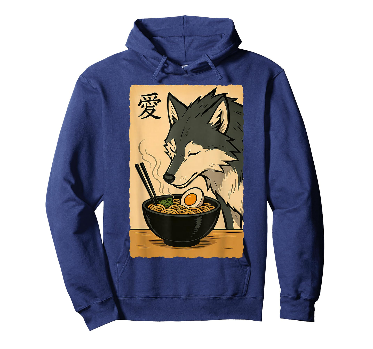 Funny Wolf Ramen Graphic Tee Japanese Art Kawaii Anime Wolf T-Shirt