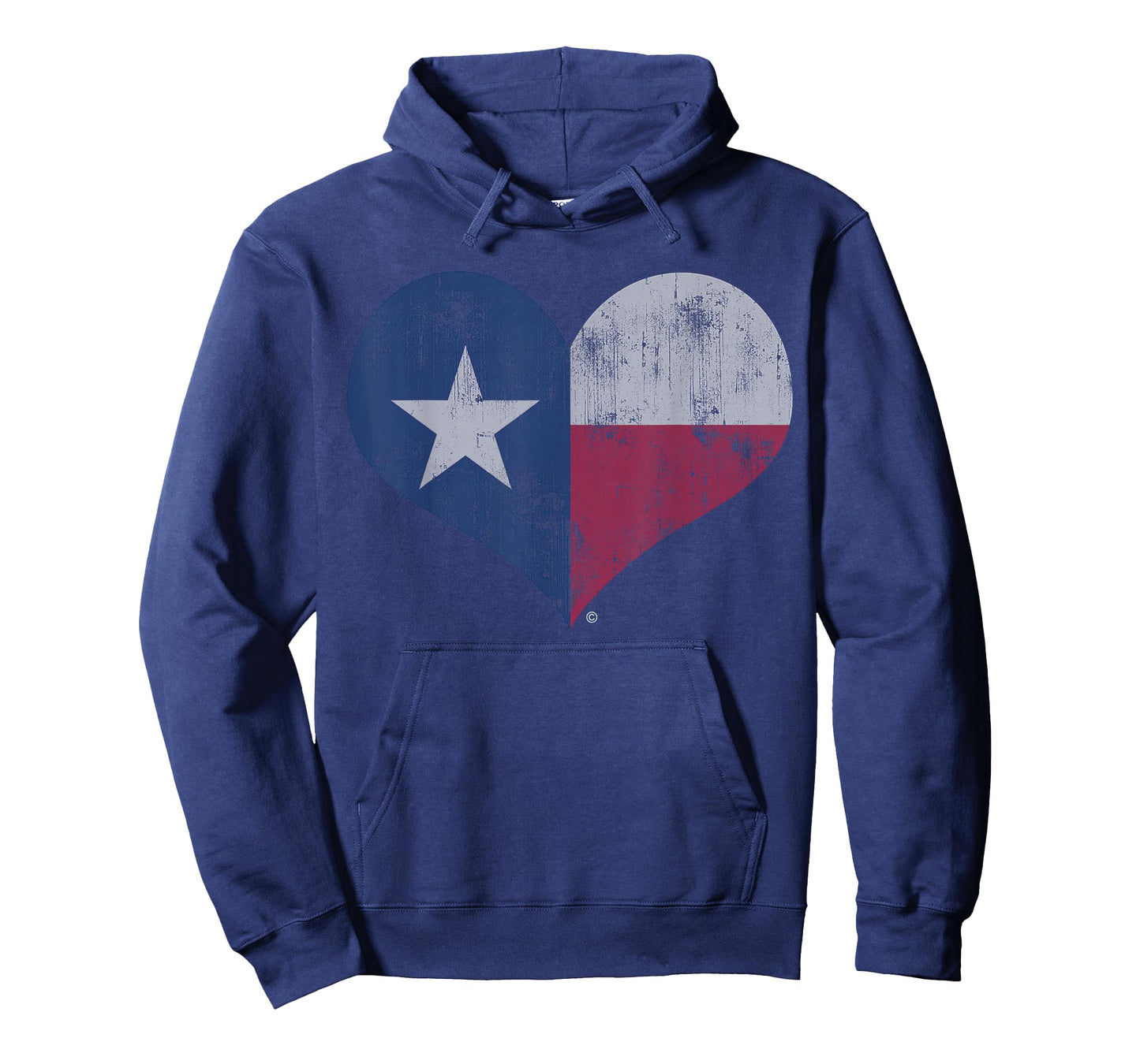 Texas Flag Heart Design Distressed T-Shirt
