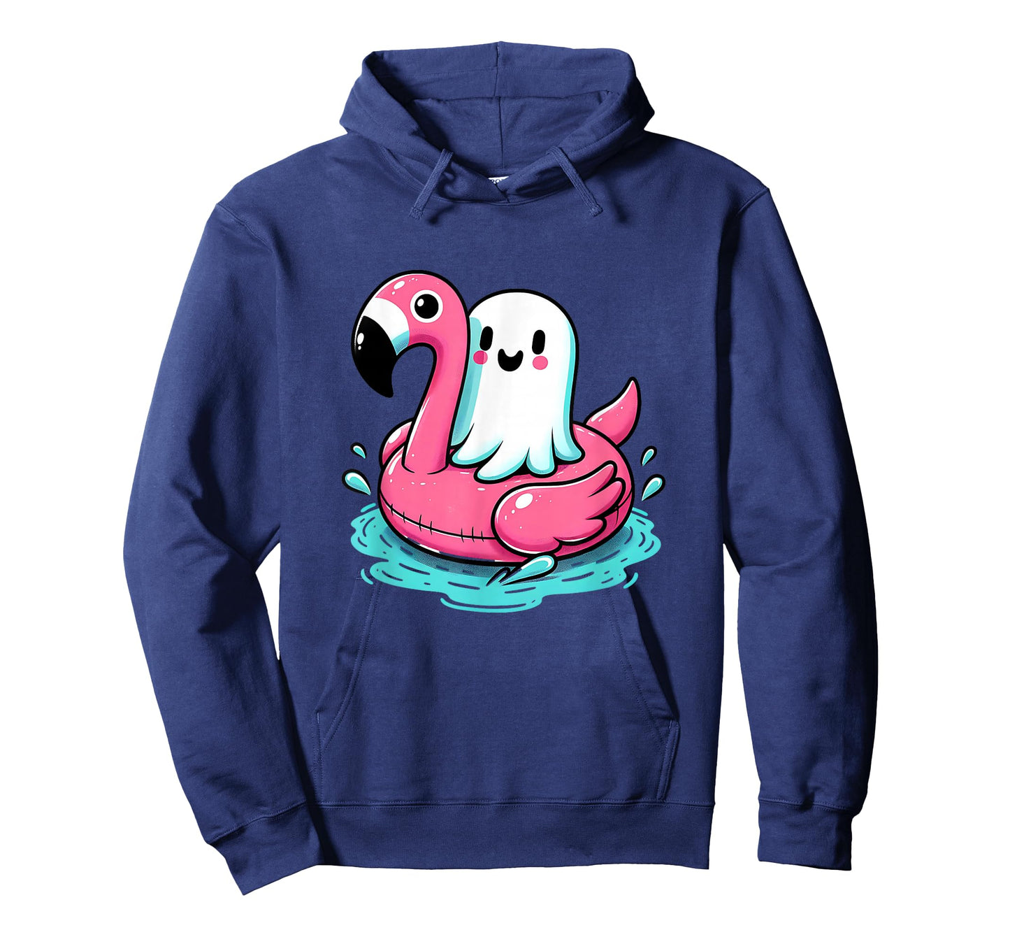spooky flamingo ghost Pool Funny Spooky Summer Summerween T-Shirt