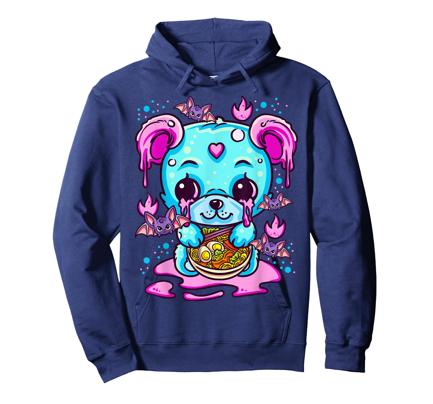 Cute Kawaii Creepy Pastel Goth Puppy Eating Ramen Noodles T-Shirt