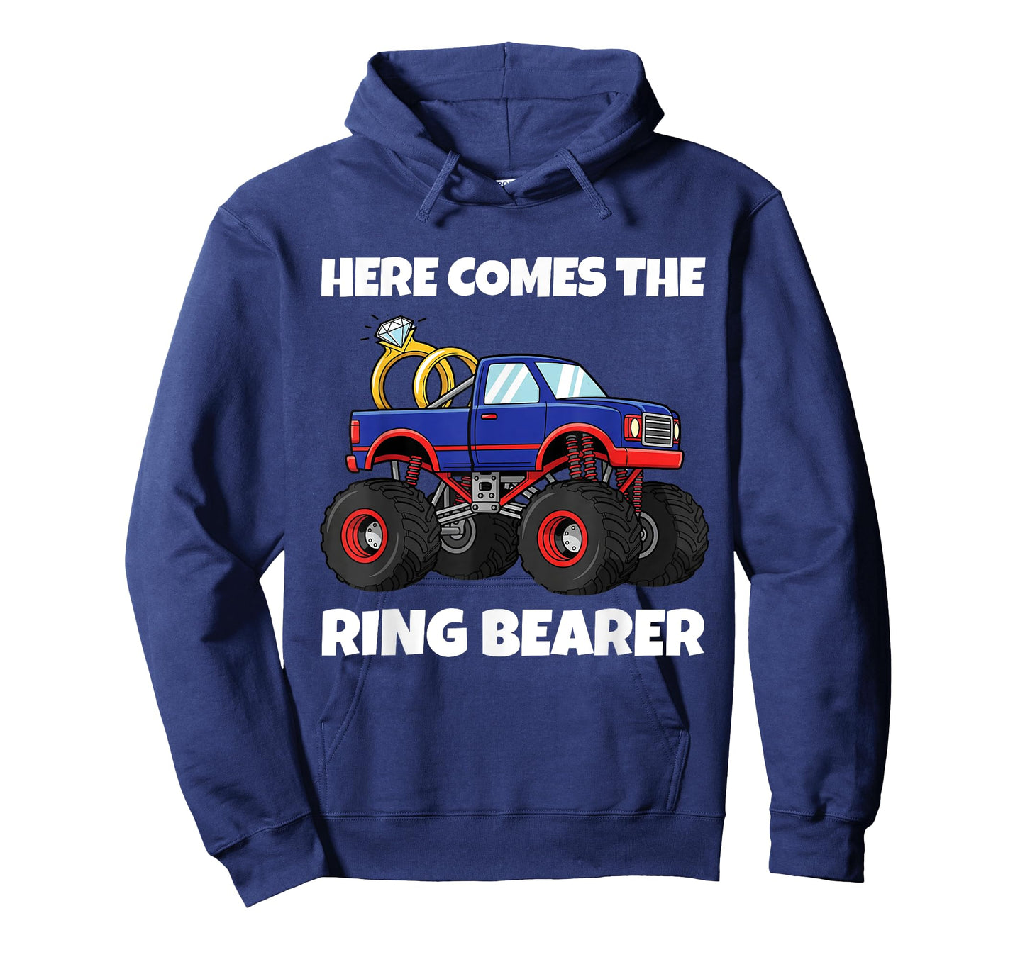 Here Comes the Rings Bearer Funny Monster Truck Wedding T-Shirt
