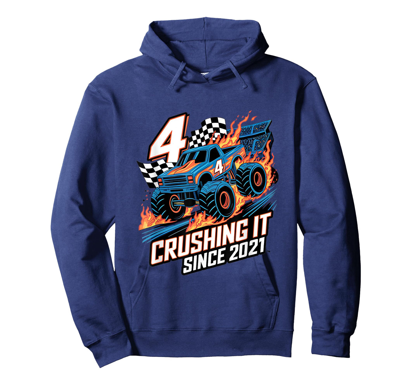 Crushing It Since 2021 4th Birthday Kids Monster Truck T-Shirt