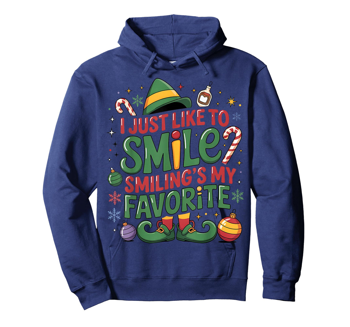 I Just Like to Smile Smiling is My Favorite Elf Christmas T-Shirt