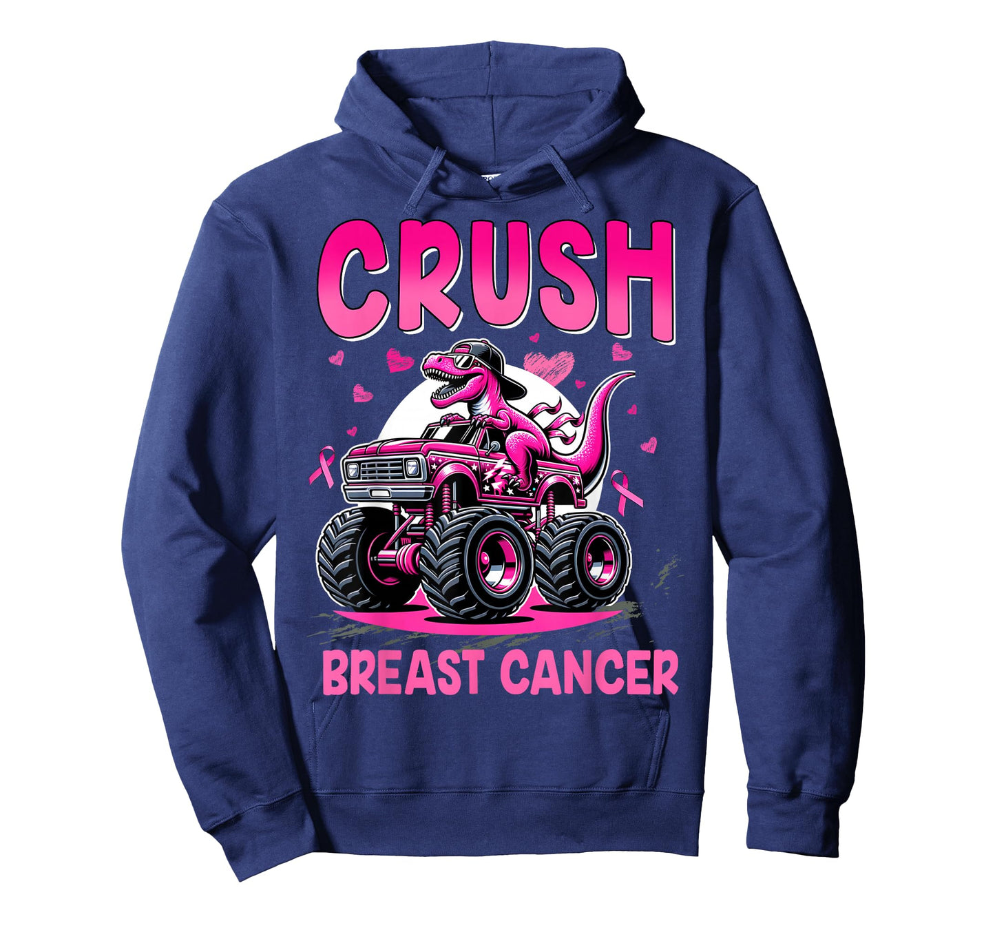 Crush Breast Cancer Awareness Monster Truck Toddler Boy Kids T-Shirt