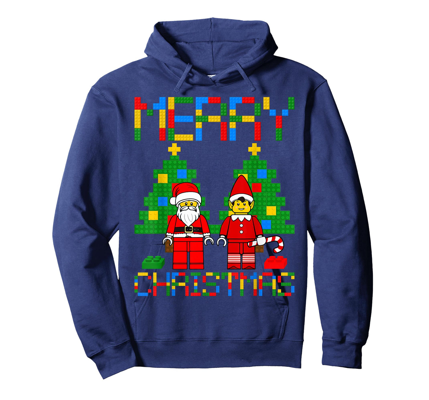 Merry Christmas Blocks Building Christmas Tree & Santa Kids T-Shirt