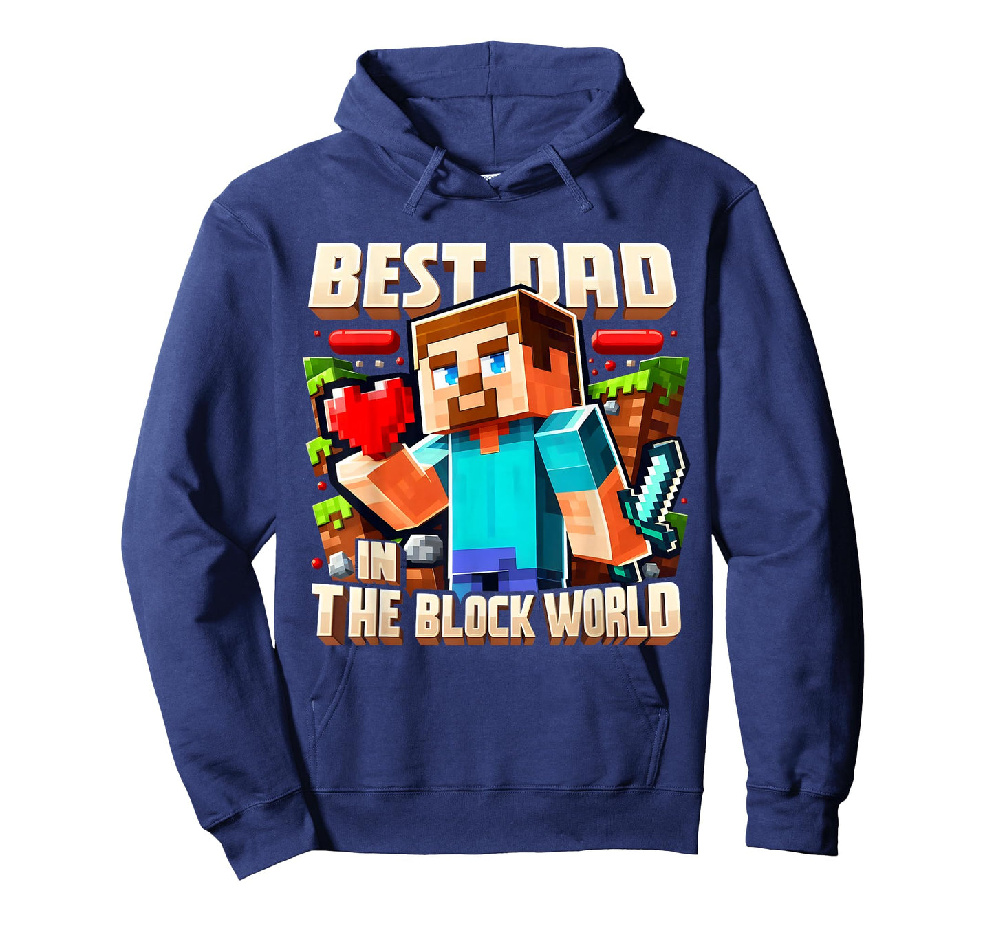 Best Dad in the Block World Pixel Gaming Father Day T-Shirt