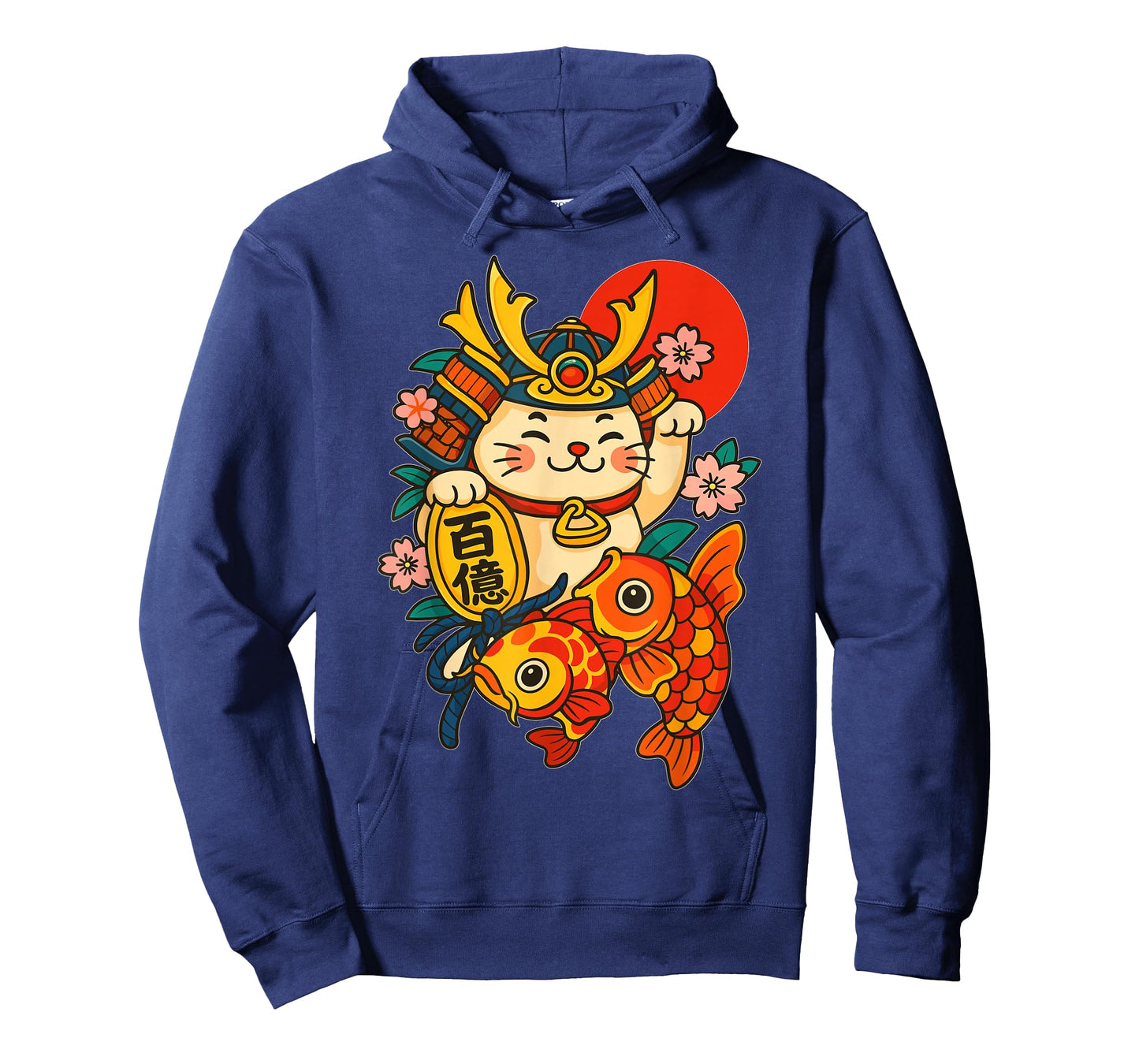 Japanese Samurai Cat Kawaii Warrior Kitten koi Fish Otaku T-Shirt