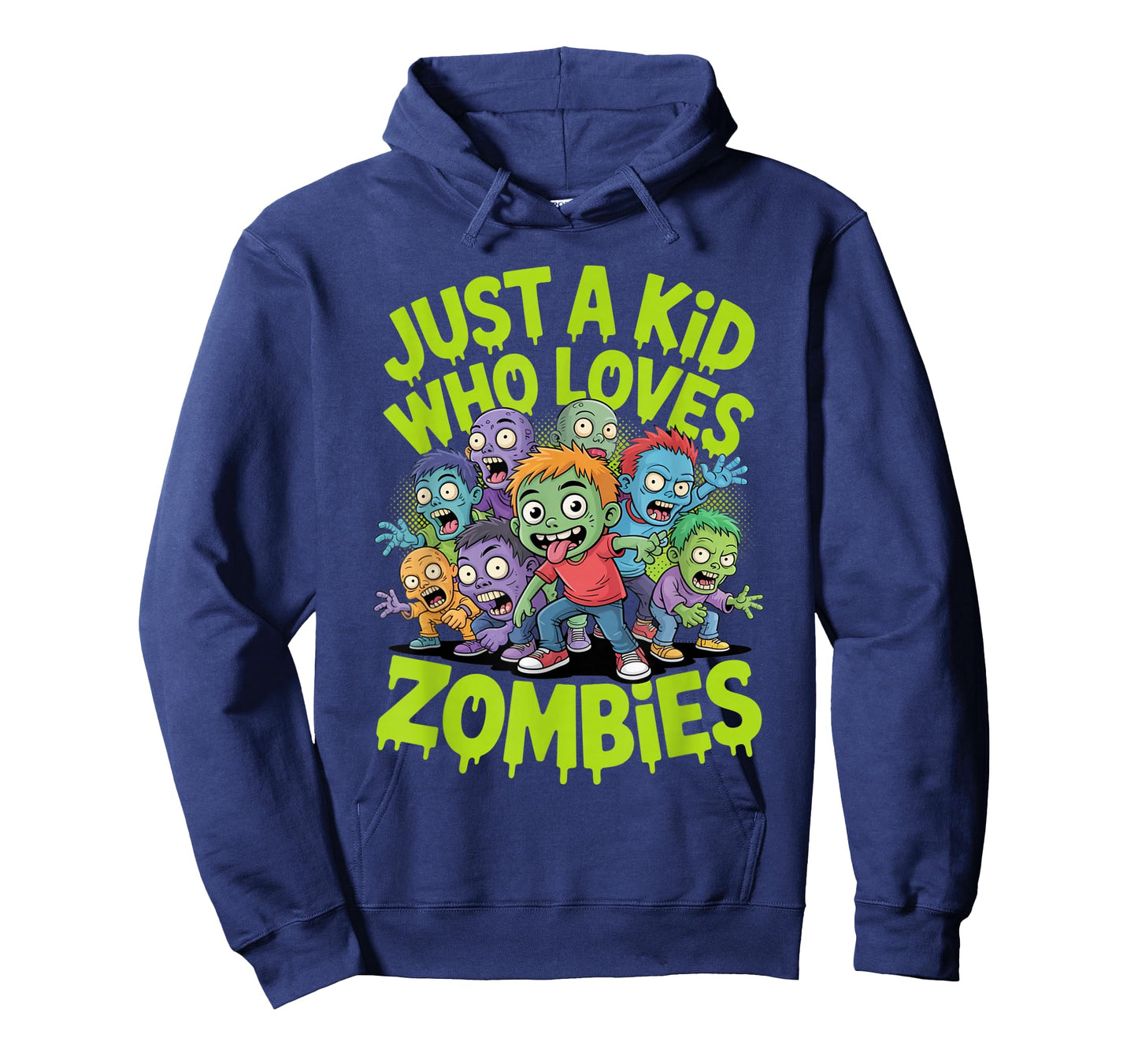 Just a Kid Who Loves Zombies Playful Halloween Boys Girls T-Shirt