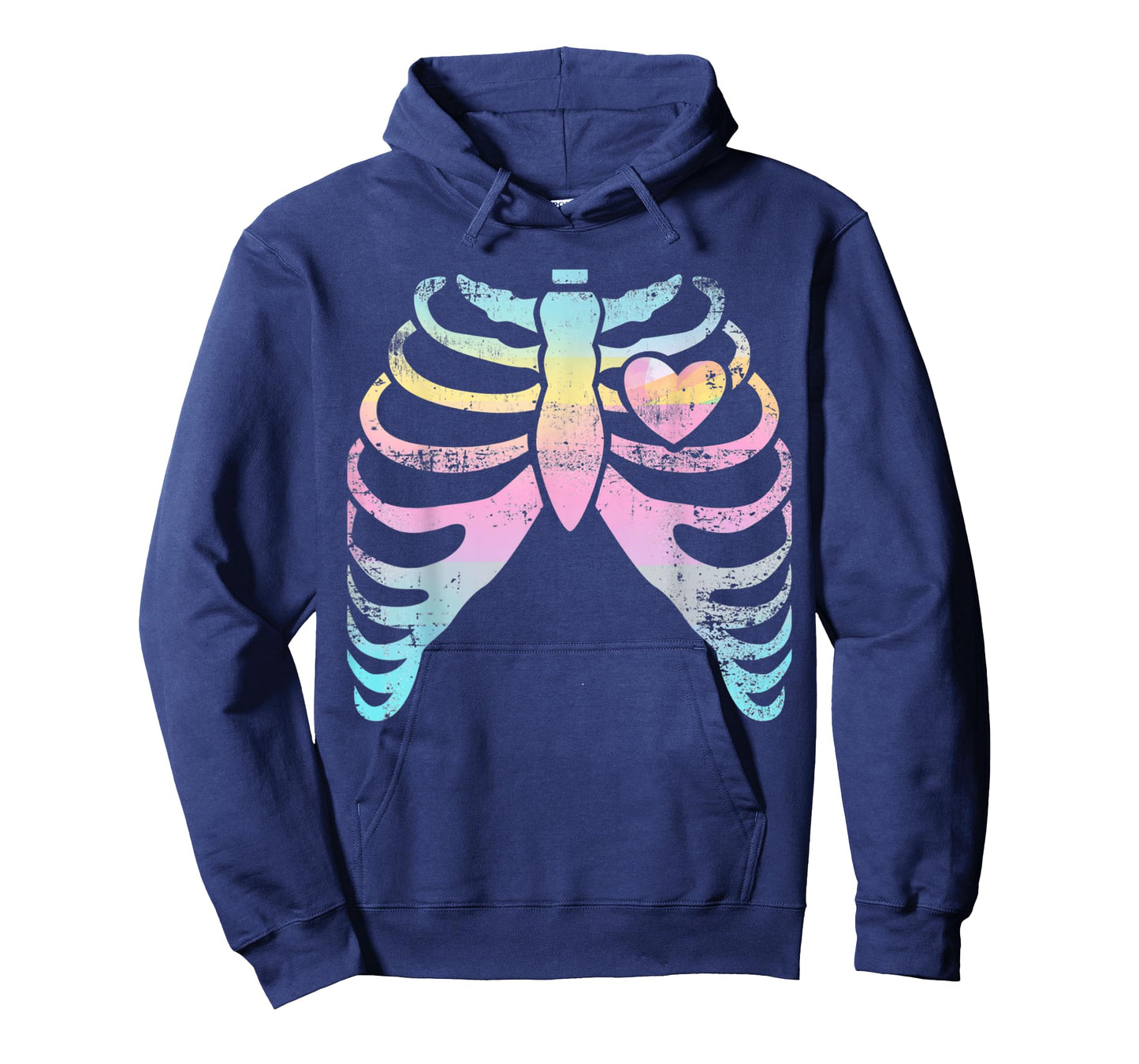 Menhera Kei Kawaii Pastel Goth Aesthetic Rib Cage & Heart T-Shirt