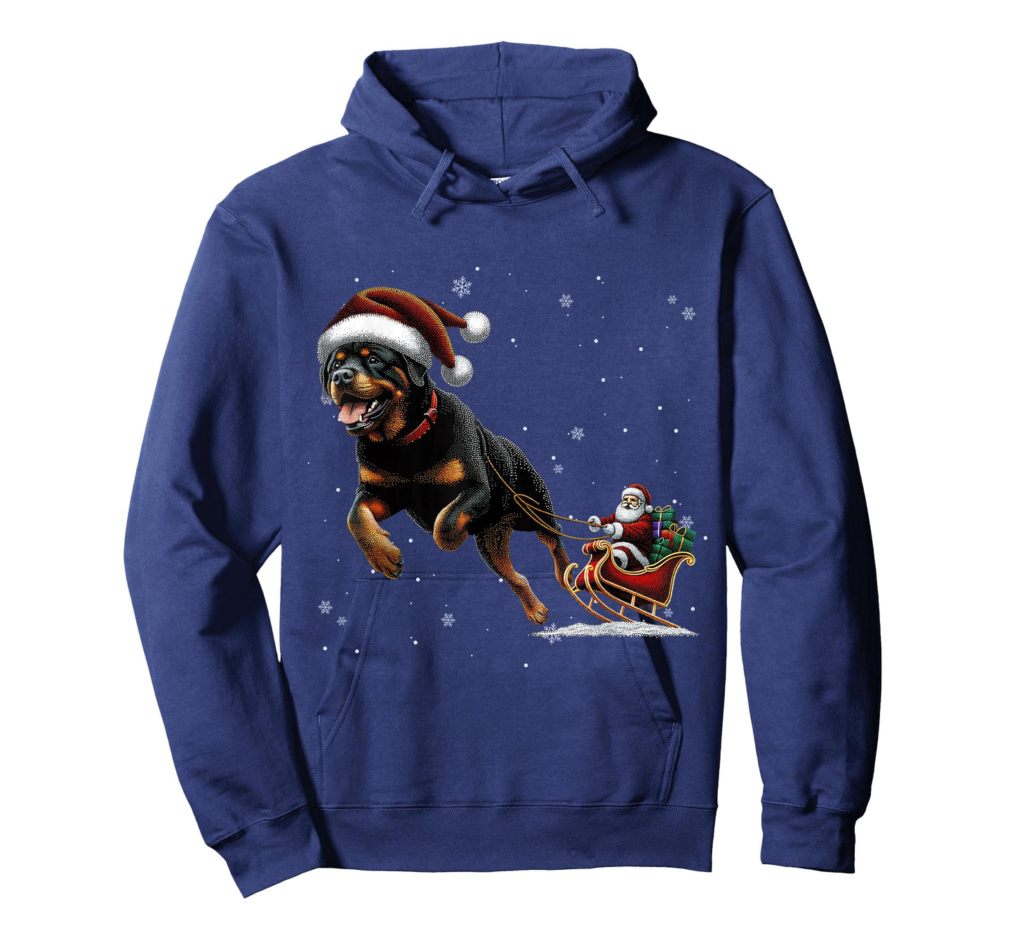 Rottweiler Santa Christmas Tree Lights Ugly Pajama Dog Lover T-Shirt