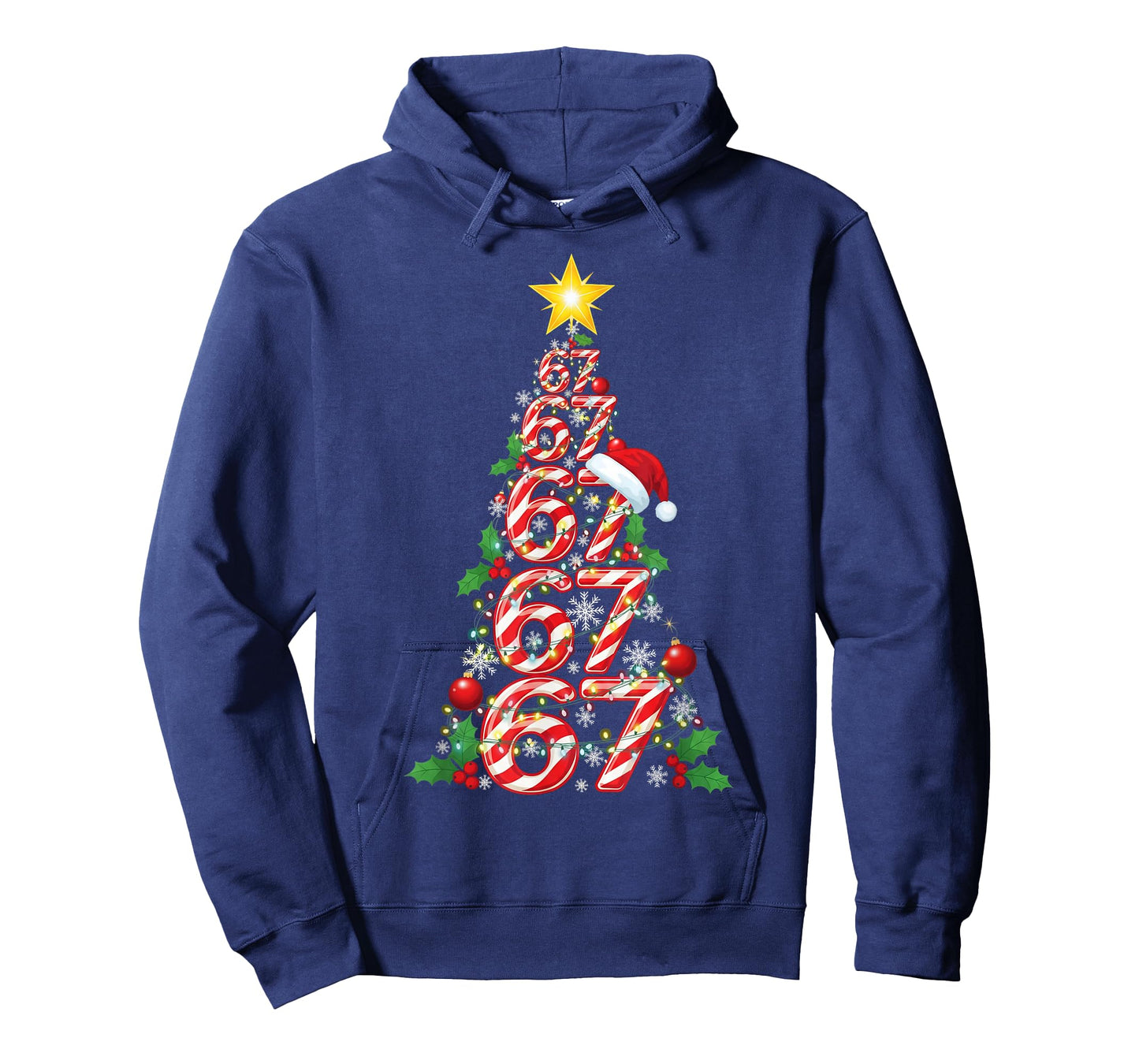 67 Christmas Tree Candy Cane Holiday Six Seven Meme Brainrot T-Shirt