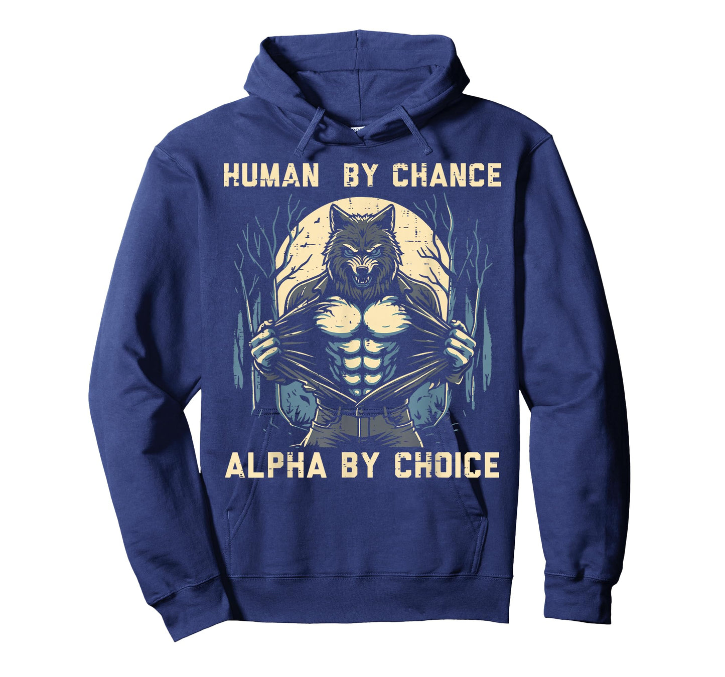 Human By Chance Alpha By Choice Funny Wolf Meme Men Boys Kid T-Shirt