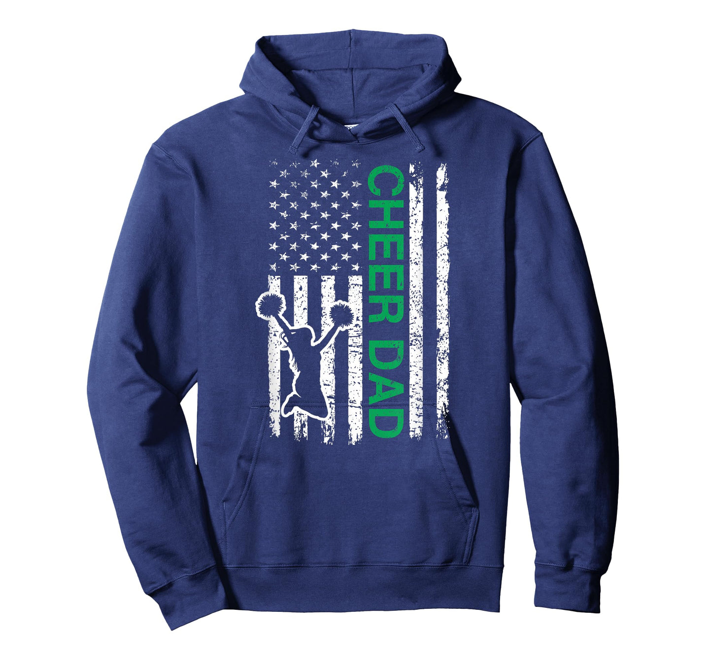 Cheer Dad Flag Green Cheerleading T-Shirt