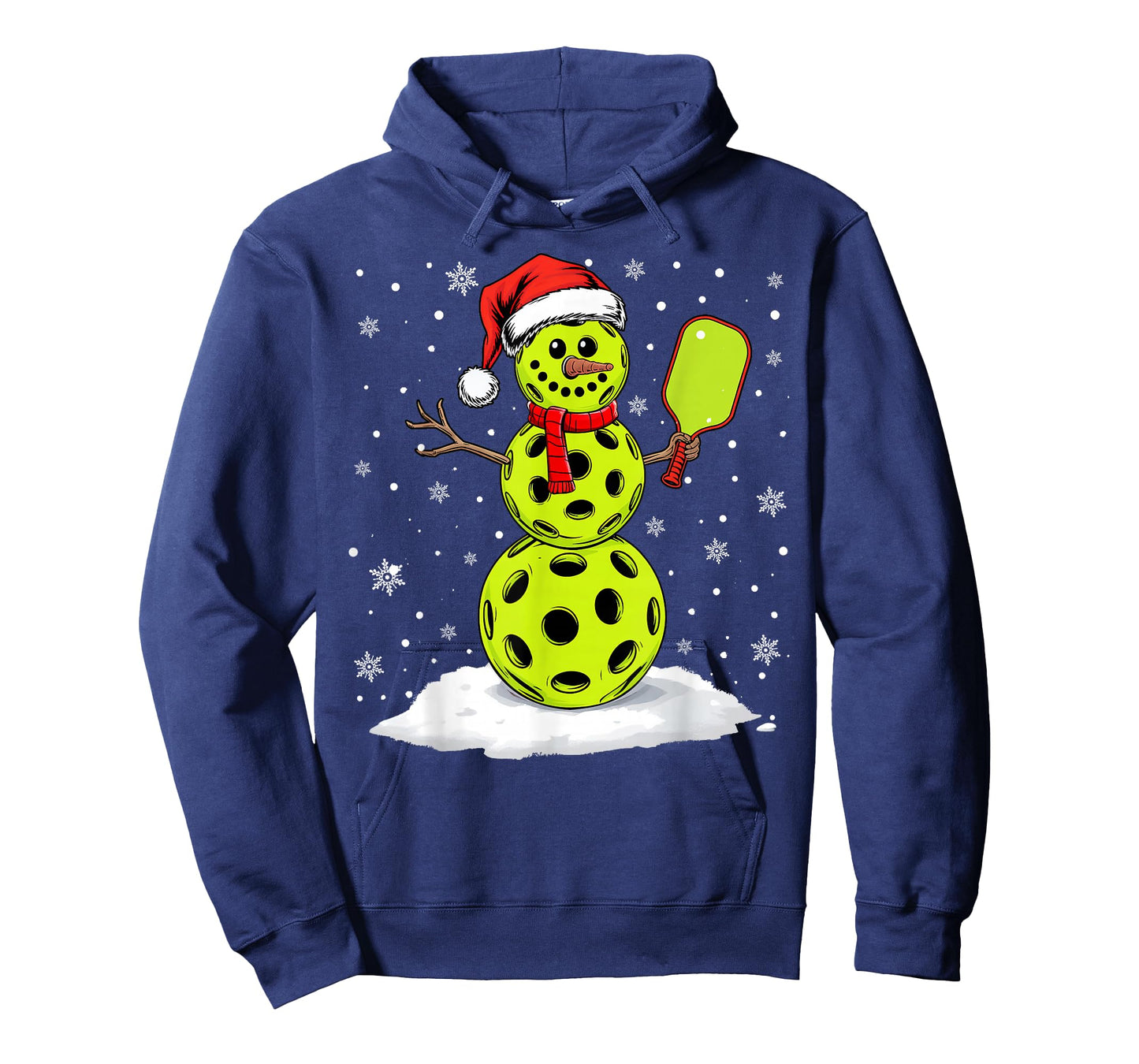 Santa Hat Snowman Xmas Funny Pickleball Lover Christmas T-Shirt