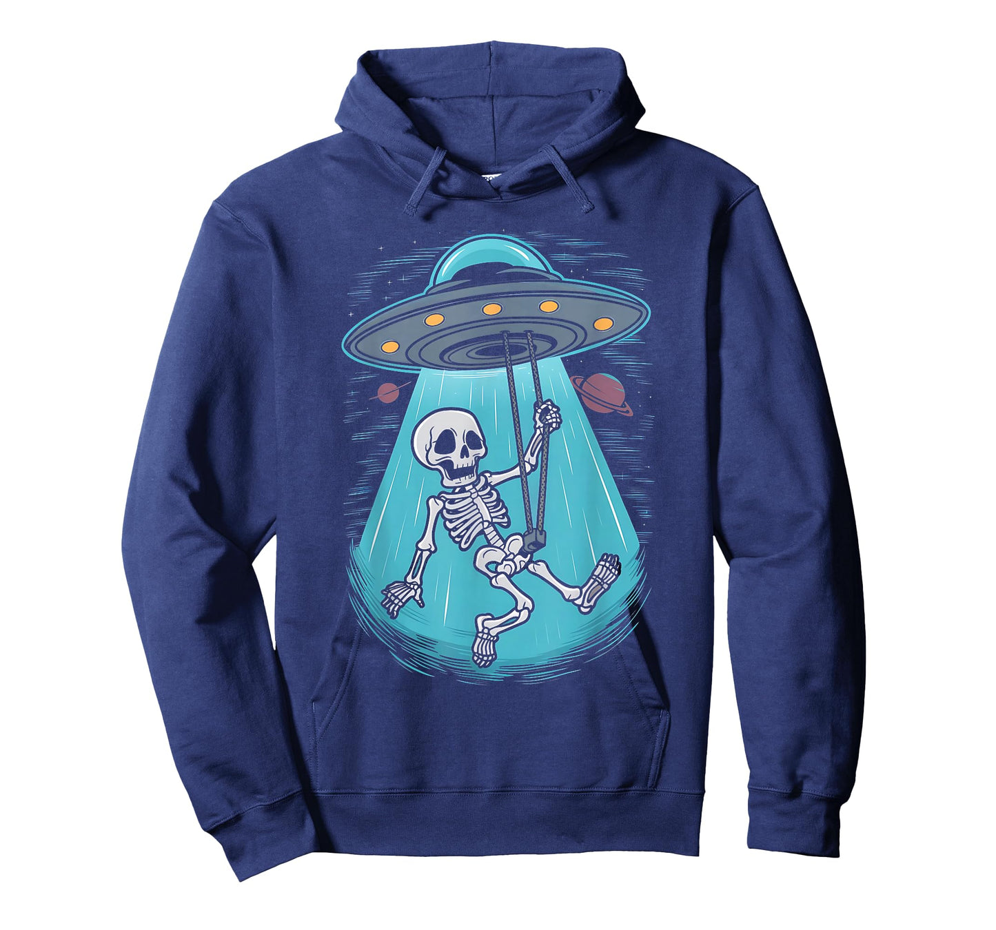 Skeleton Alien UFO Beam Swing Boys Girts Halloween Graphic T-Shirt