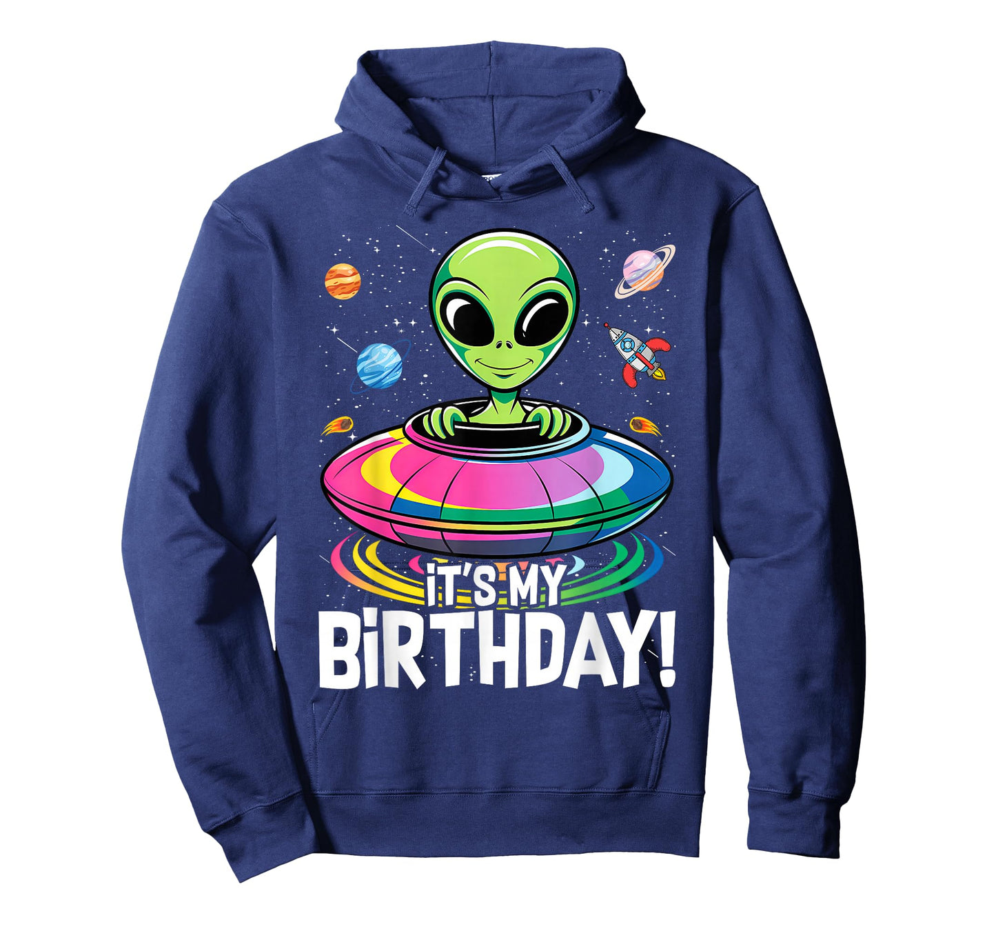 It's My Birthday Cute Alien UFO Ship In Space Funny Alien T-Shirt