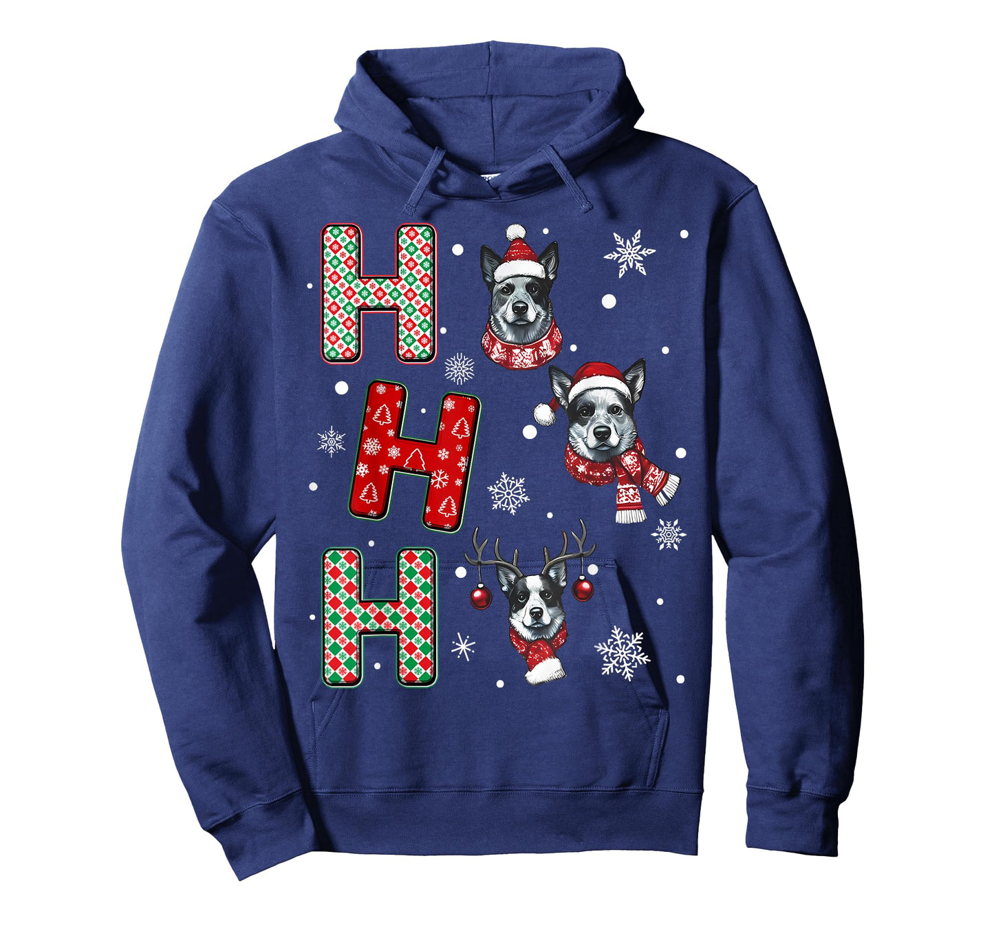 Ho Ho Ho Blue Heeler Dog Matching Christmas Santa Elf Xmas T-Shirt