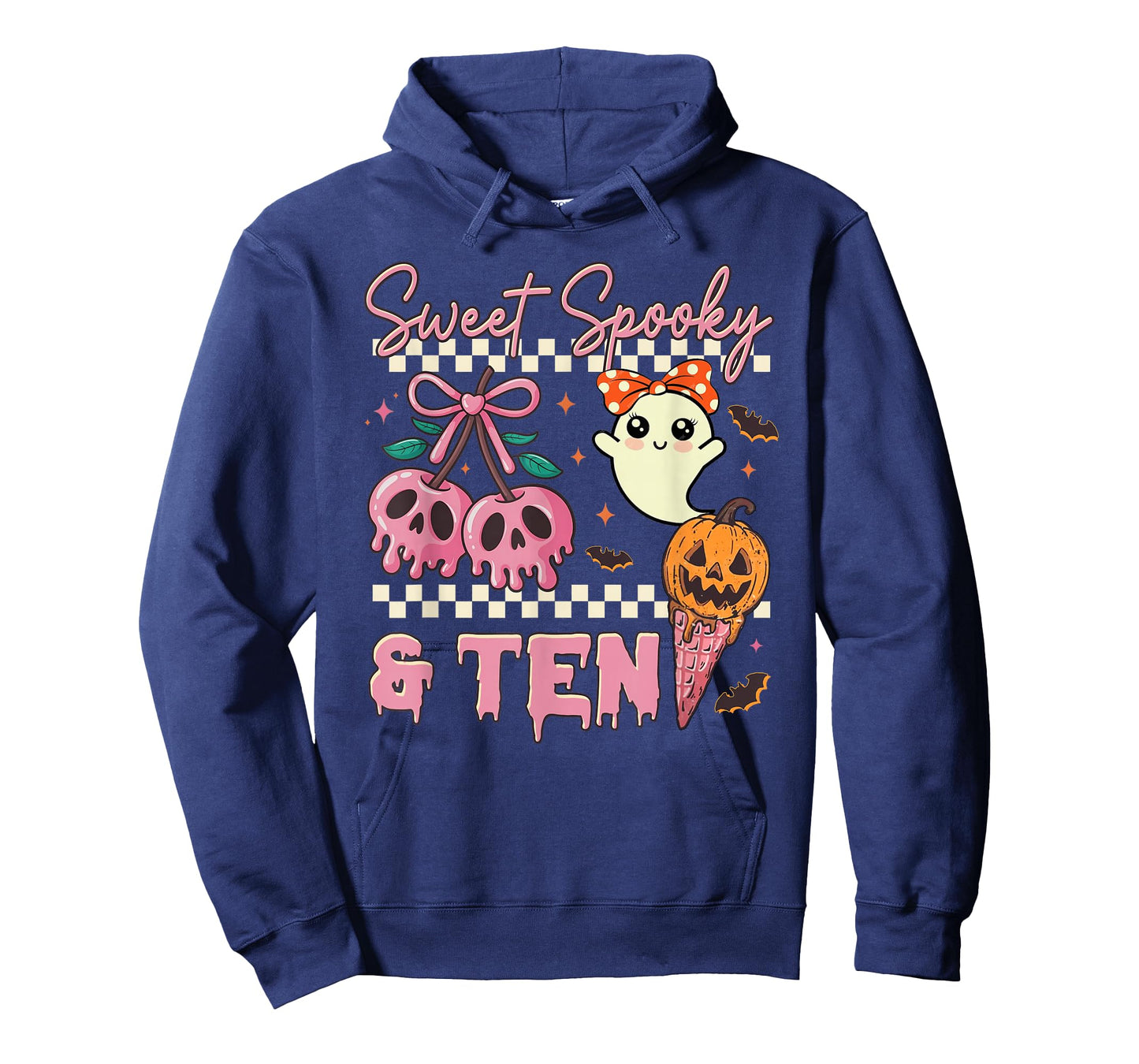 Sweet Spooky and Ten Cute Ghost 10th Birthday Halloween T-Shirt